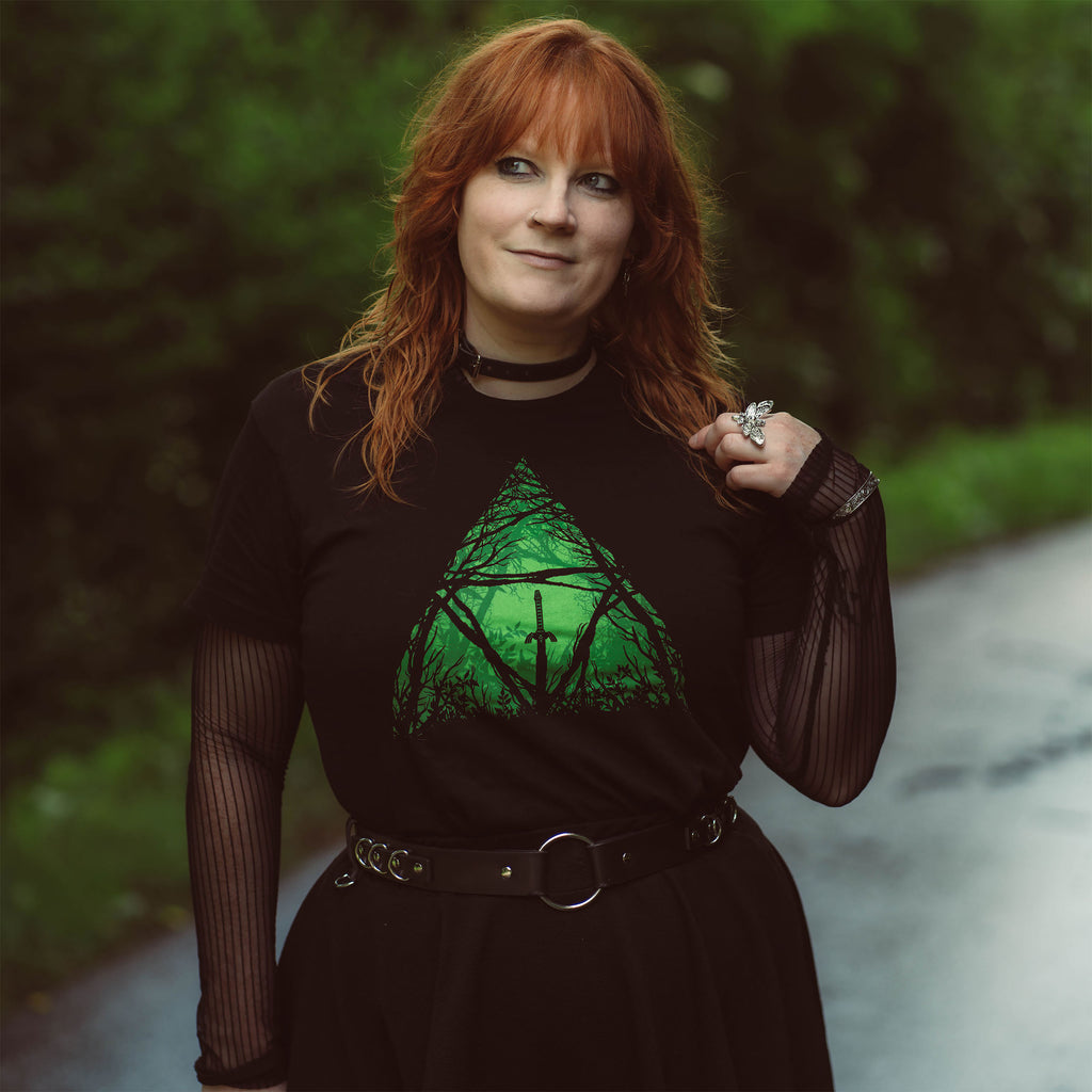 Produktbild Masterschwert i skogen T-shirt för Zelda-fans svart