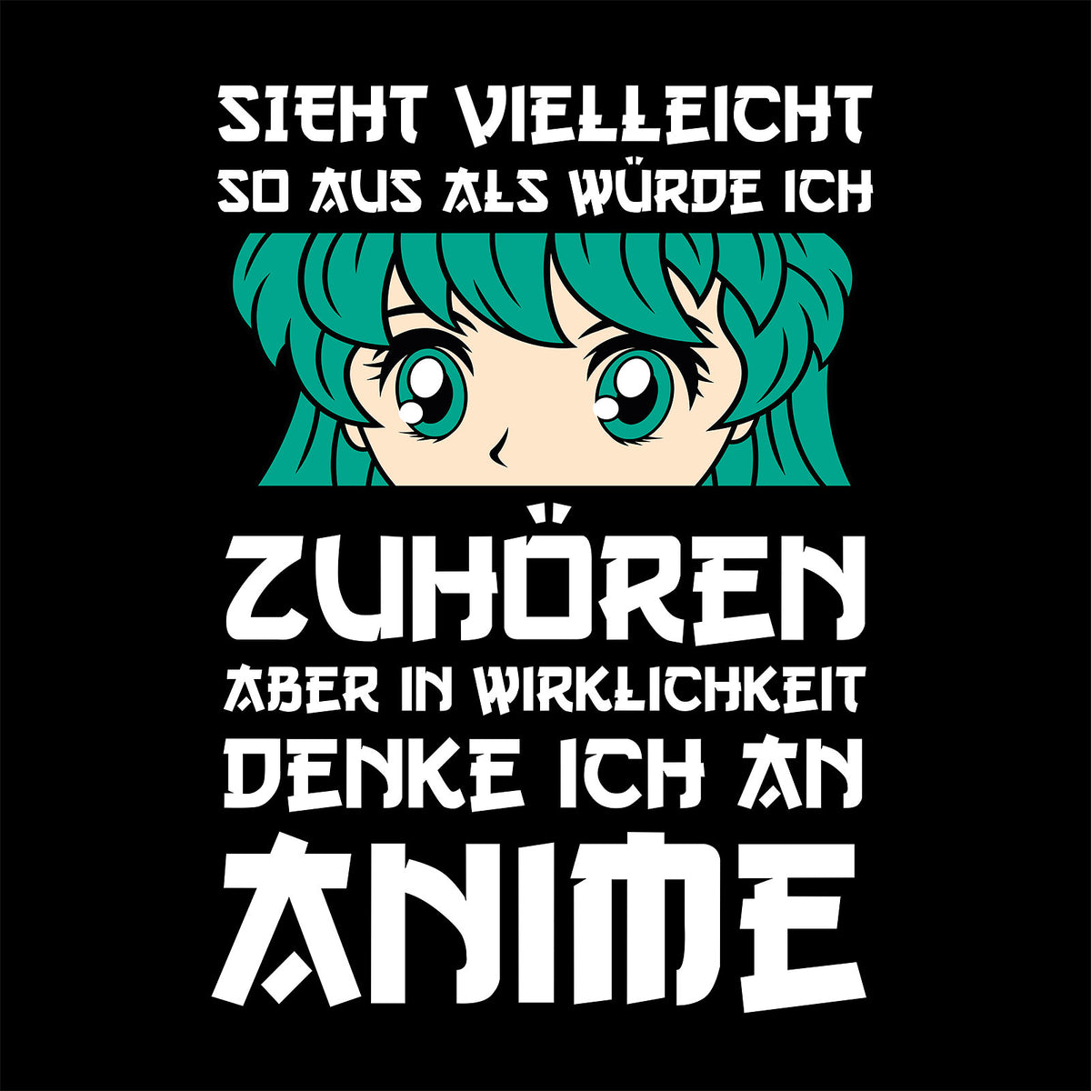 Produktbild Jag tänker på Anime T-shirt svart