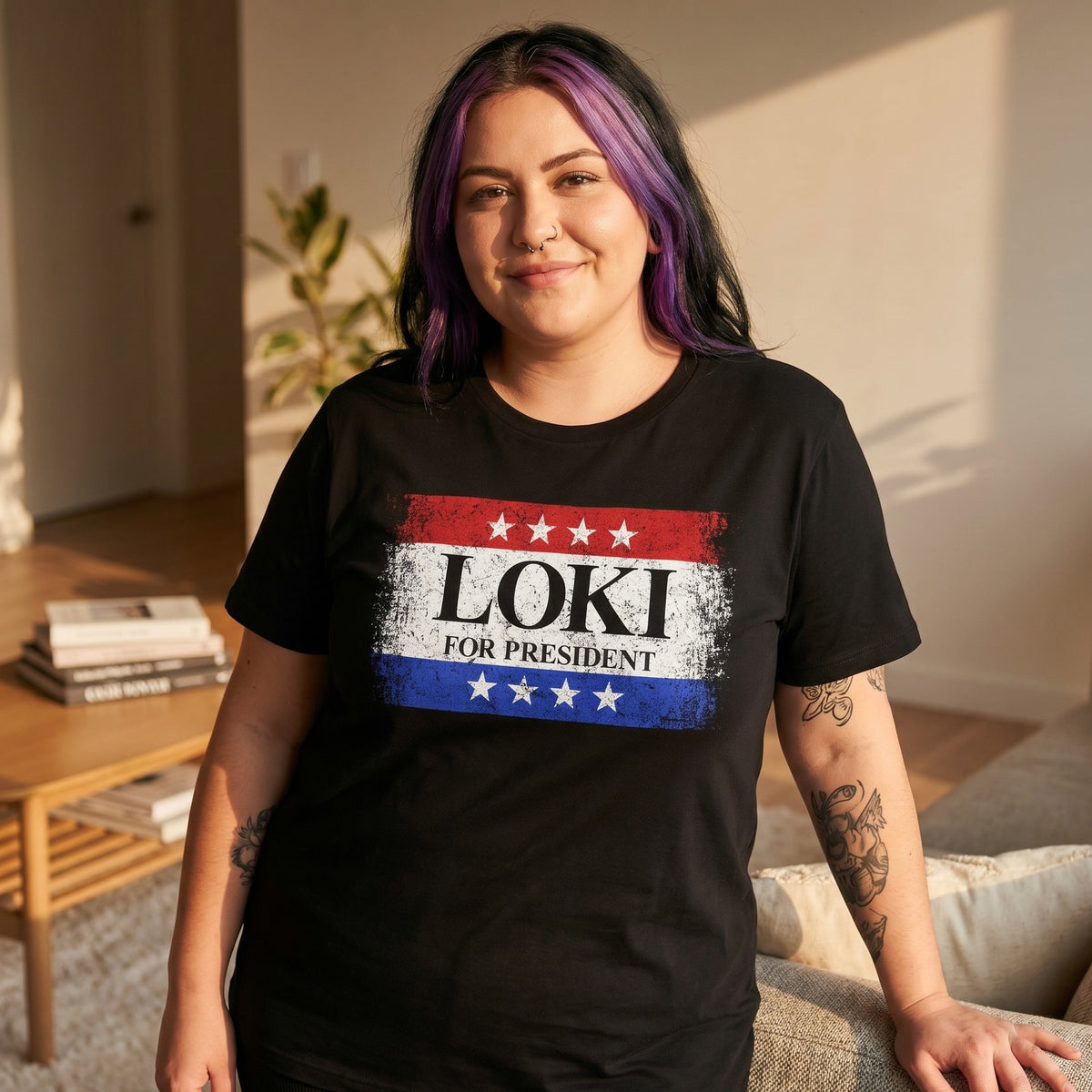 Produktbild For President T-shirt svart för Loki-fans