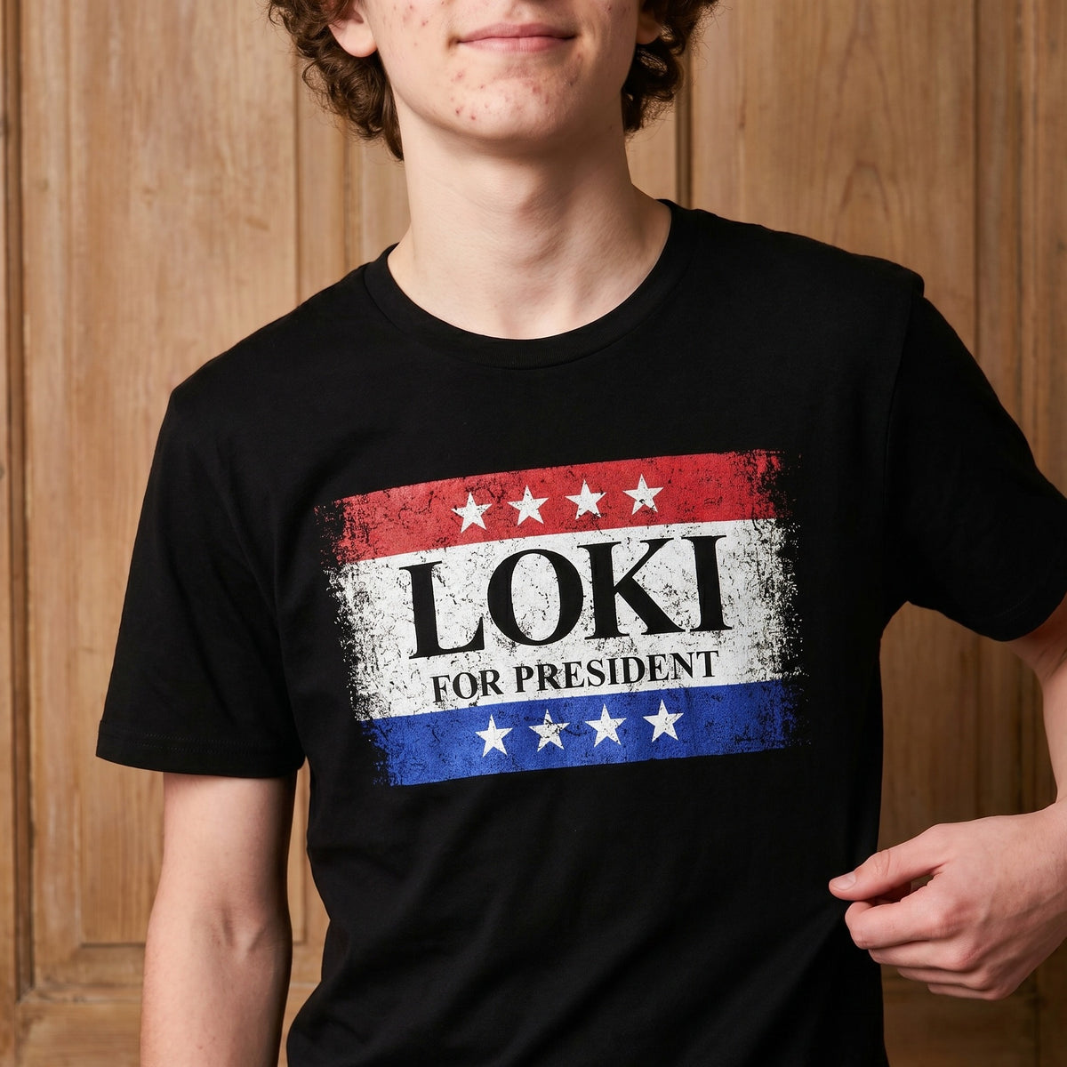 Produktbild For President T-shirt svart för Loki-fans