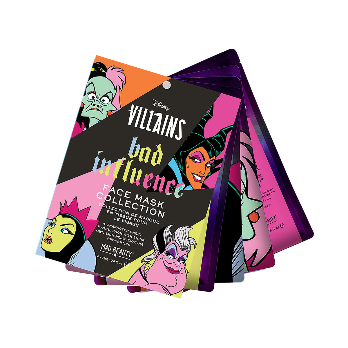 Produktbild Disney Villains - 4-pack ansiktsmasker med karaktärer