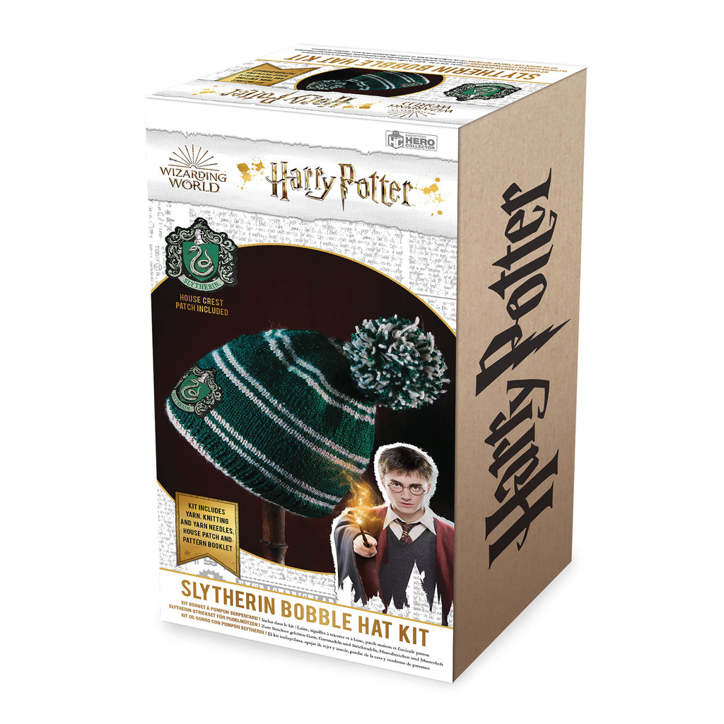 Produktbild Slytherin stickningsset för mössa med tofs - Harry Potter