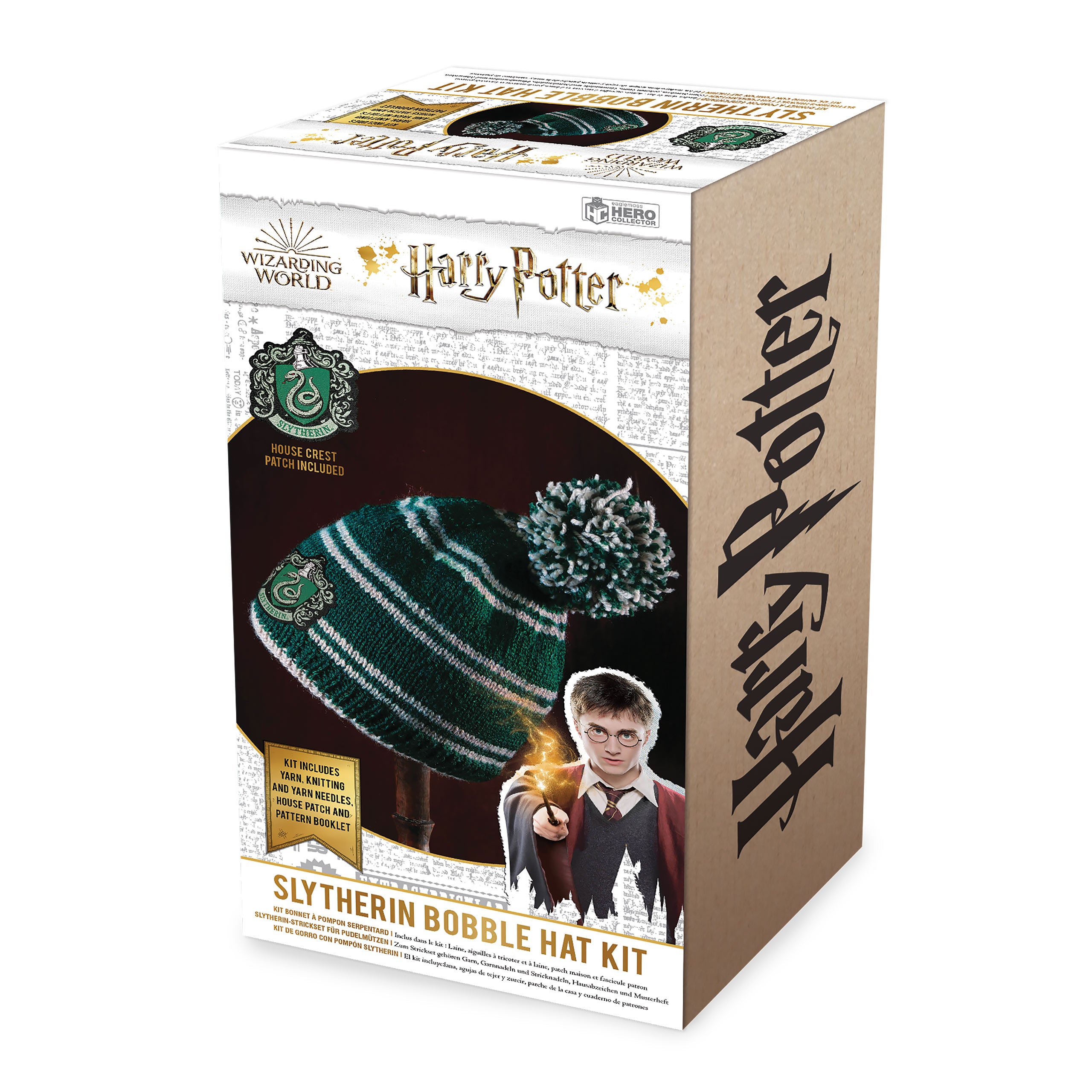 Produktbild Slytherin stickningsset för mössa med tofs - Harry Potter
