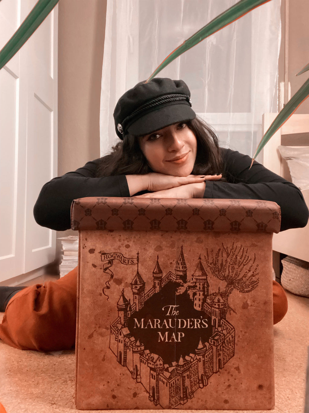 Produktbild Harry Potter - Pall med förvaringsutrymme i Marodörkartan-design