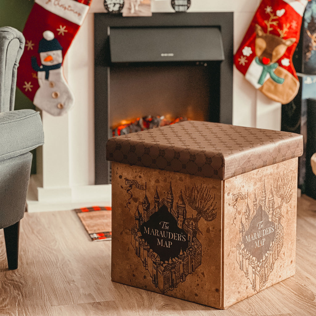 Produktbild Harry Potter - Pall med förvaringsutrymme i Marodörkartan-design
