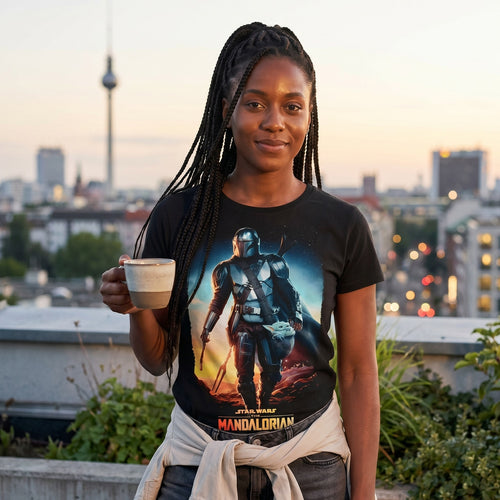 Produktbild Through The Galaxy T-Shirt svart - Star Wars Mandalorian
