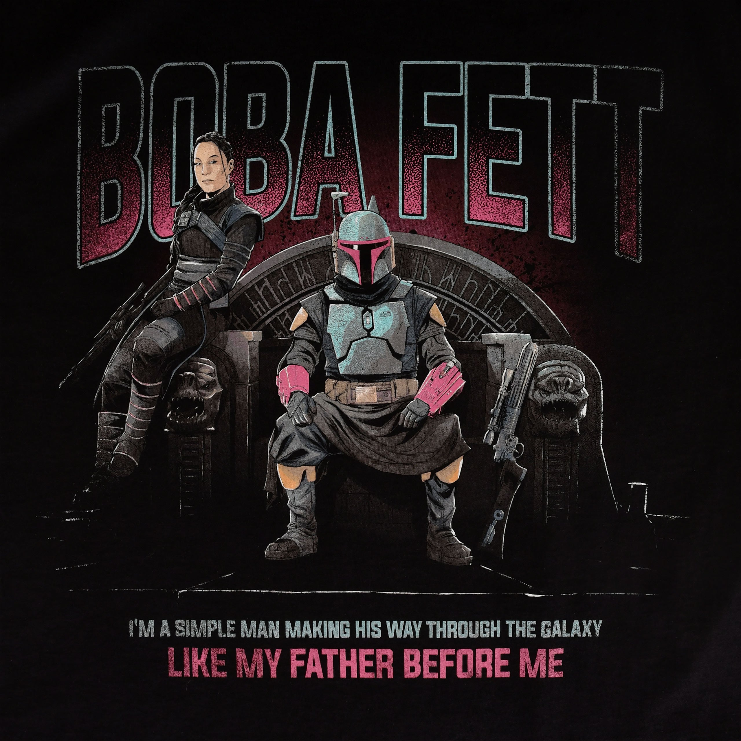 Produktbild Boba Fett Throne T-shirt svart - Star Wars Mandalorian