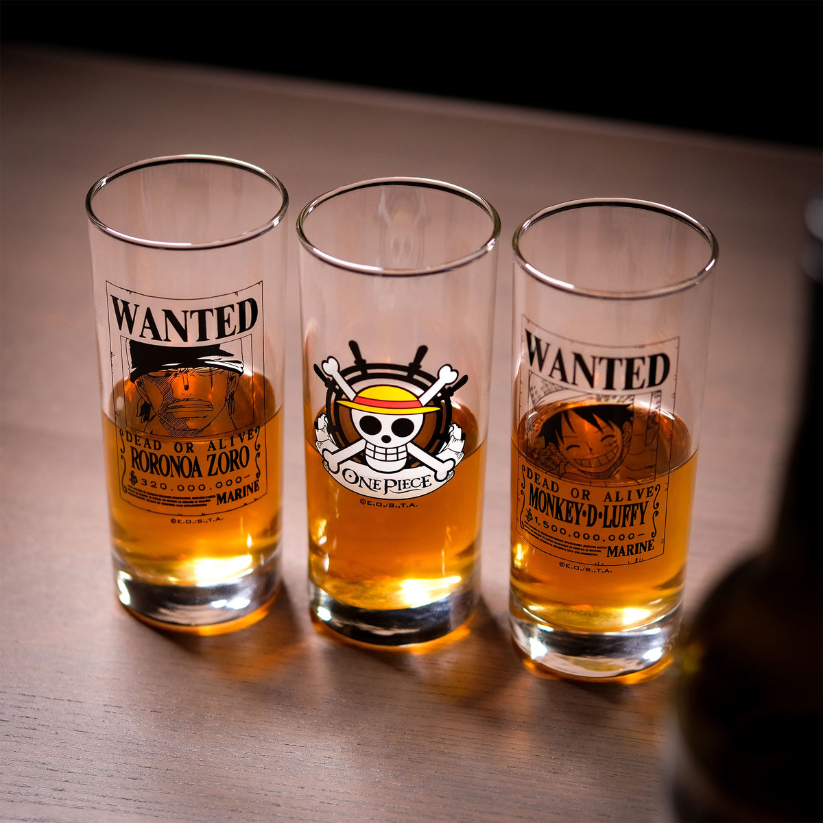 Produktbild One Piece - Glas-set Wanted Luffy och Zoro