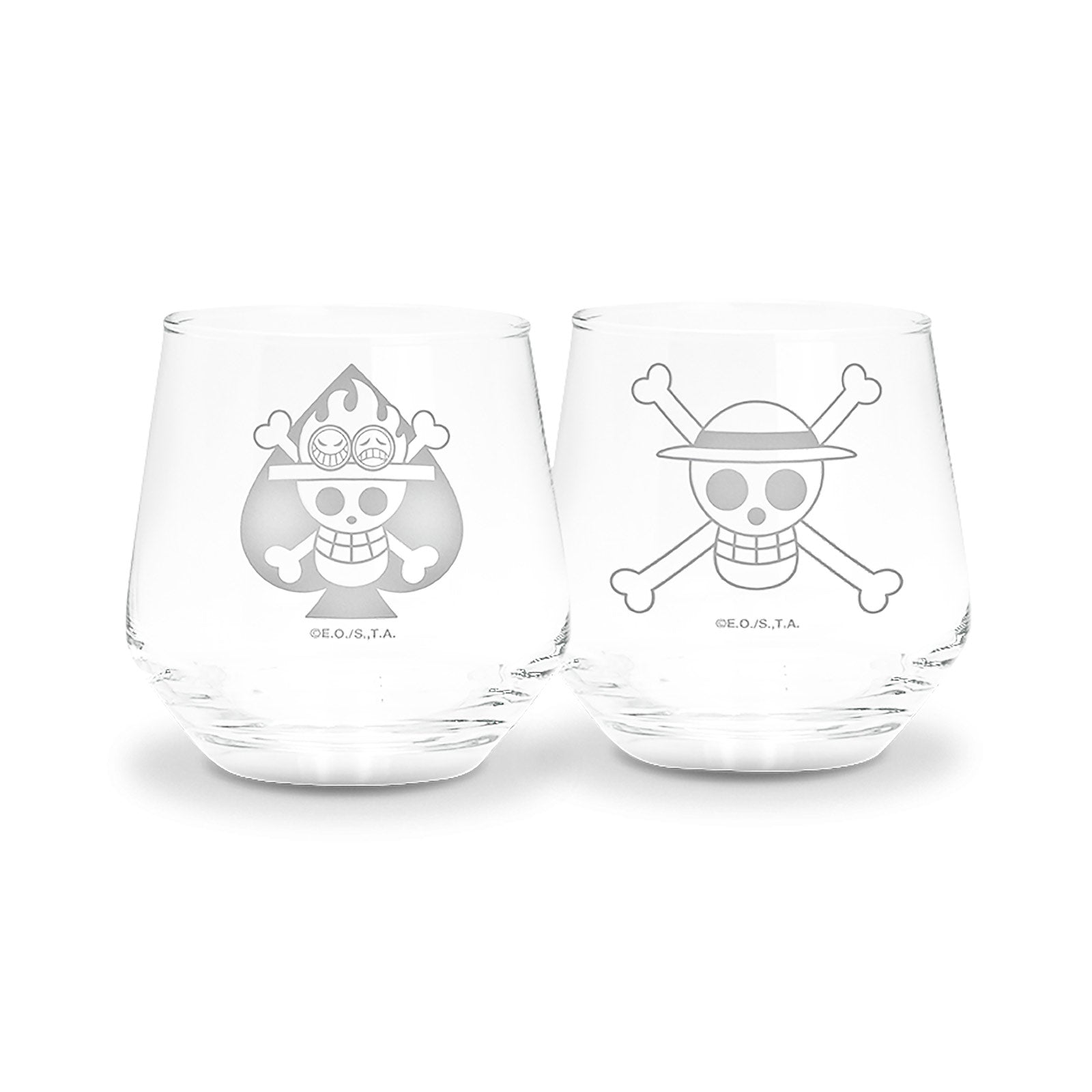 Produktbild One Piece - Glas-set med Ruffy och Ace