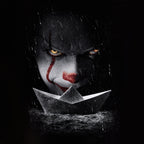Produktbild Stephen Kings DET - Pennywise T-shirt med pappersbåt svart