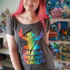 Produktbild Lilo & Stitch - Ohana Rainbow Pride T-shirt Dam Loose Fit