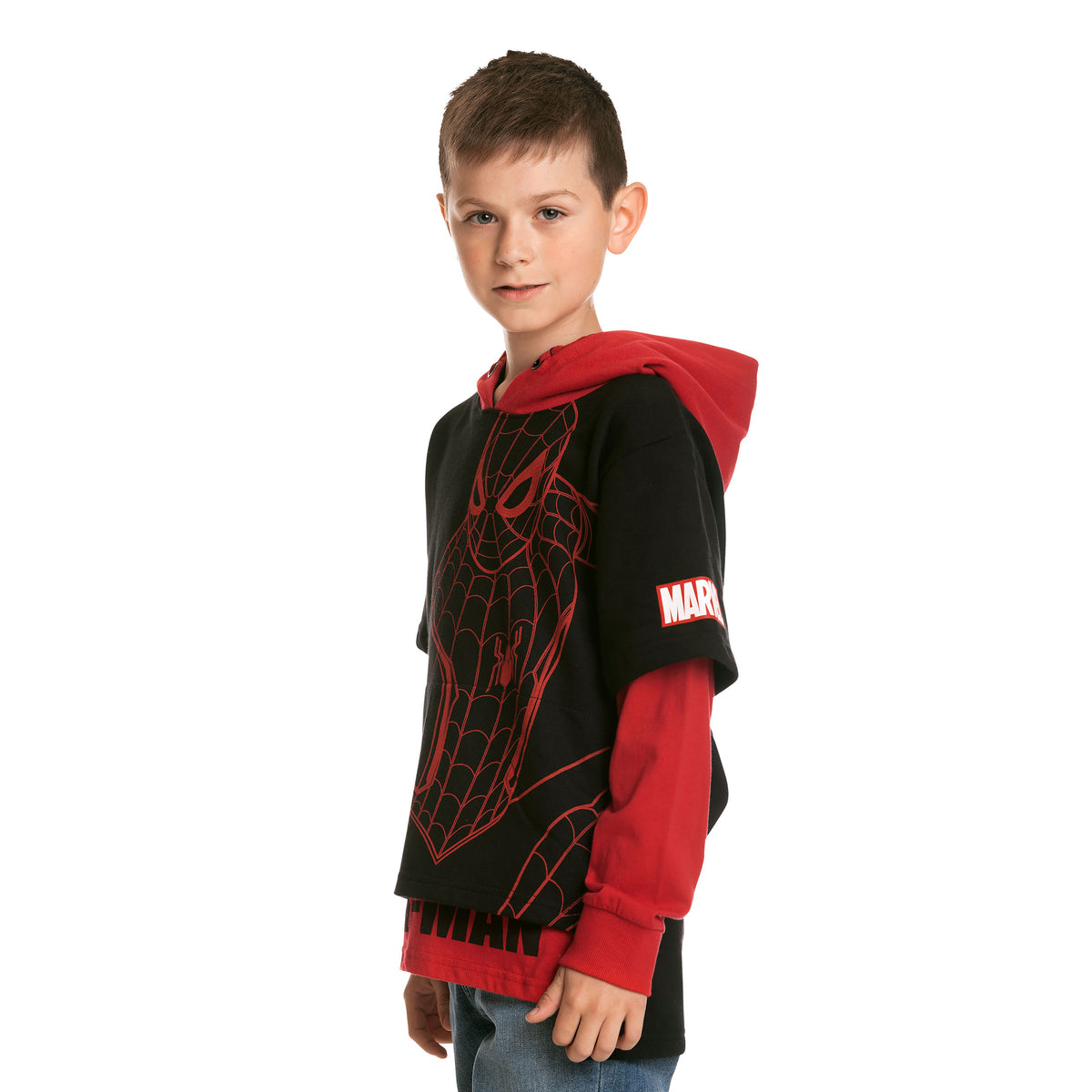 Produktbild Spider-Man Hoodie för barn svart-röd