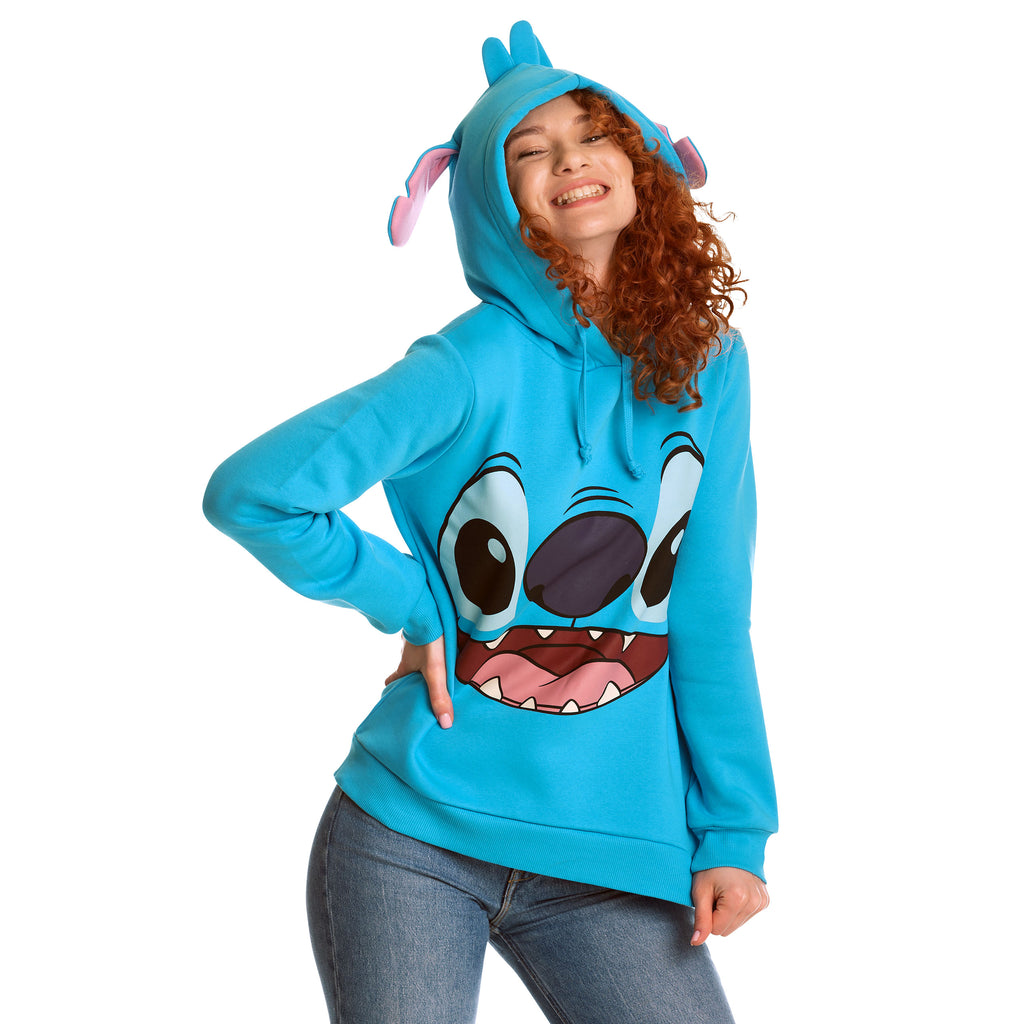 Produktbild Lilo & Stitch - Stitch damhoodie med öron, blå