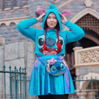 Produktbild Lilo & Stitch - Stitch damhoodie med öron, blå