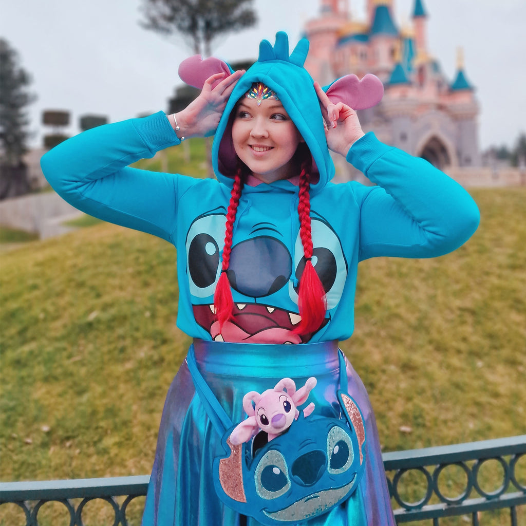 Produktbild Lilo & Stitch - Stitch damhoodie med öron, blå