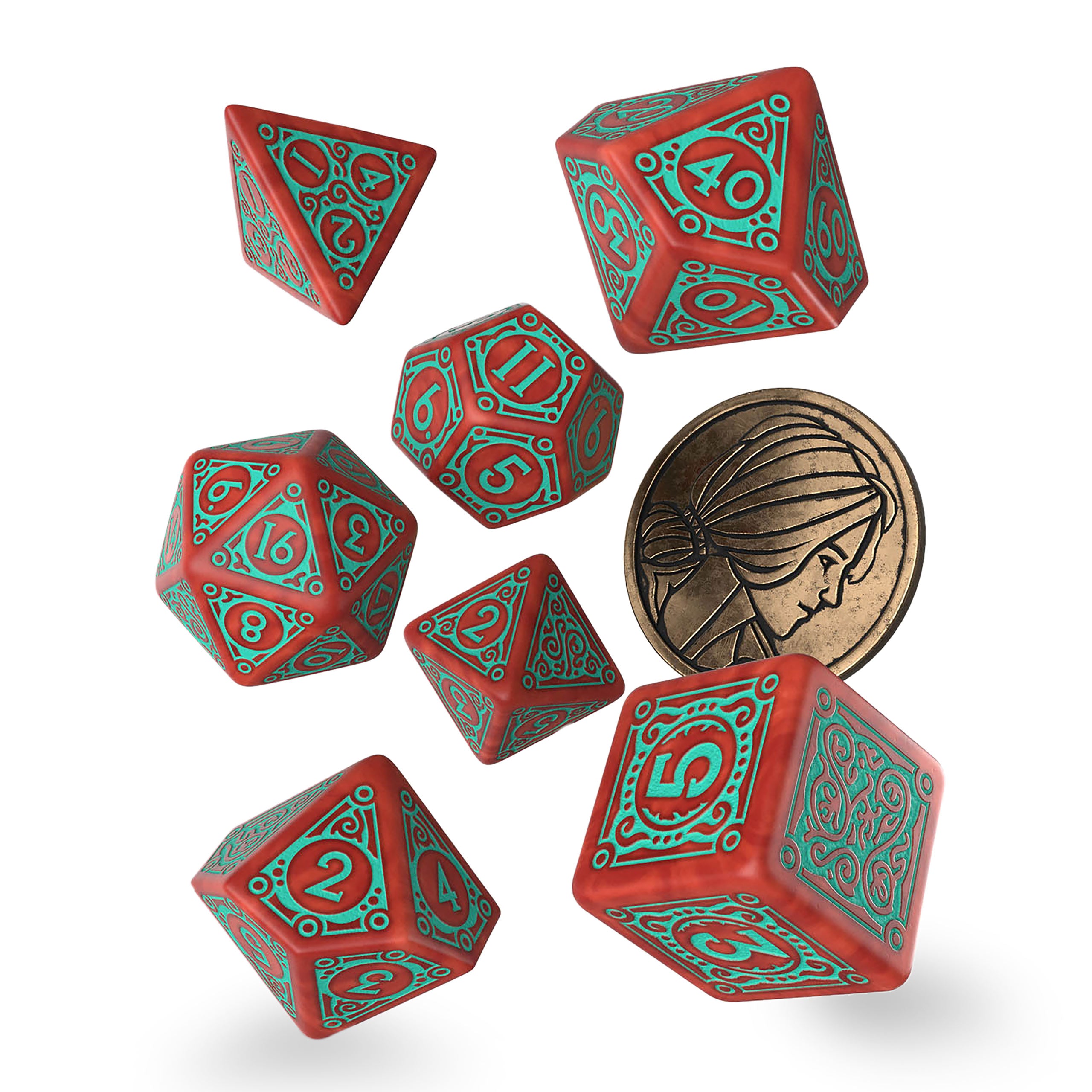 Produktbild Witcher - Triss RPG Tärningsset 7 delar med samlarmynt