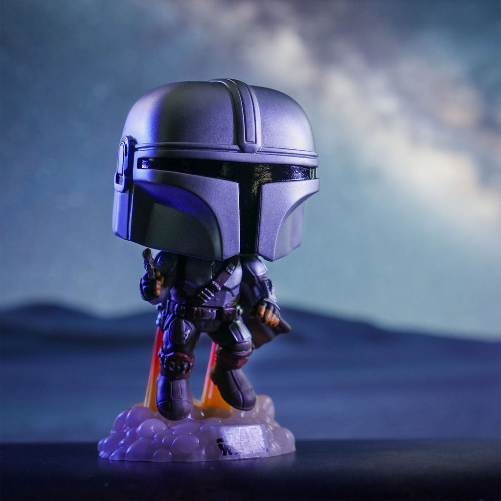 Produktbild Mando Glow in the Dark Funko Pop Vickhuvudfigur - Star Wars The Mandalorian