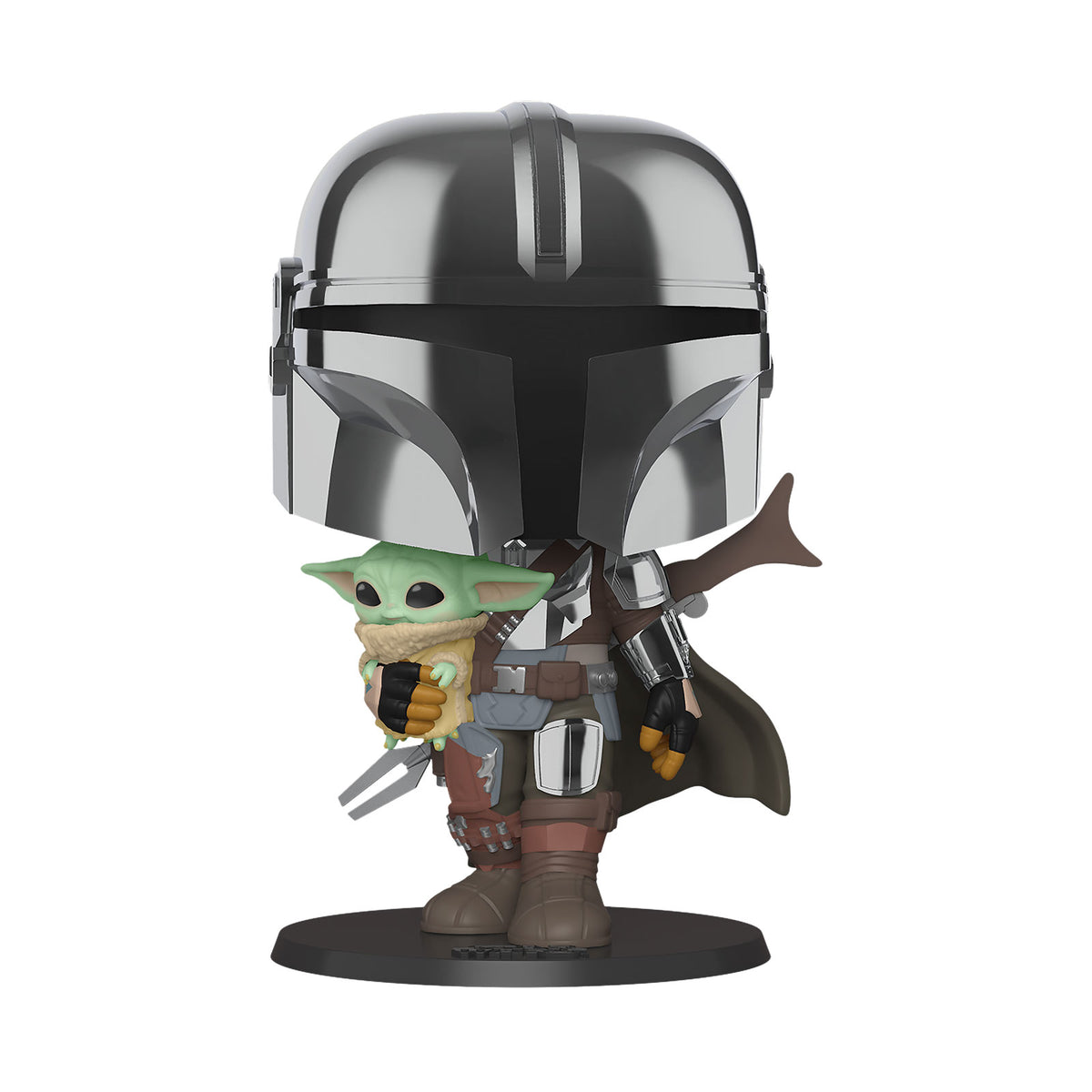 Produktbild Mandalorian Chrome Funko Pop vickande huvudfigur 26 cm - Star Wars