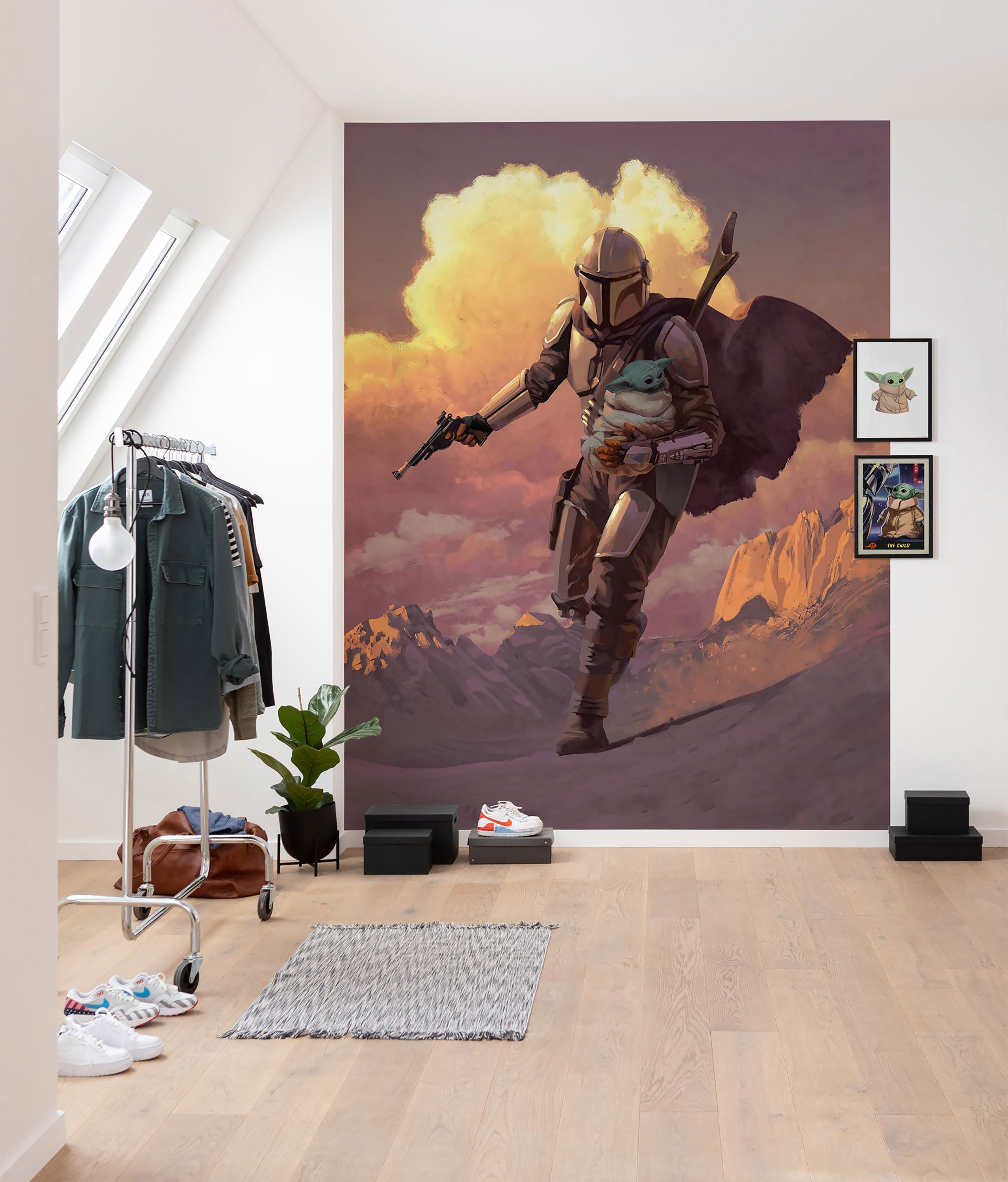 Produktbild Mando med Grogu Fototapet - Star Wars The Mandalorian
