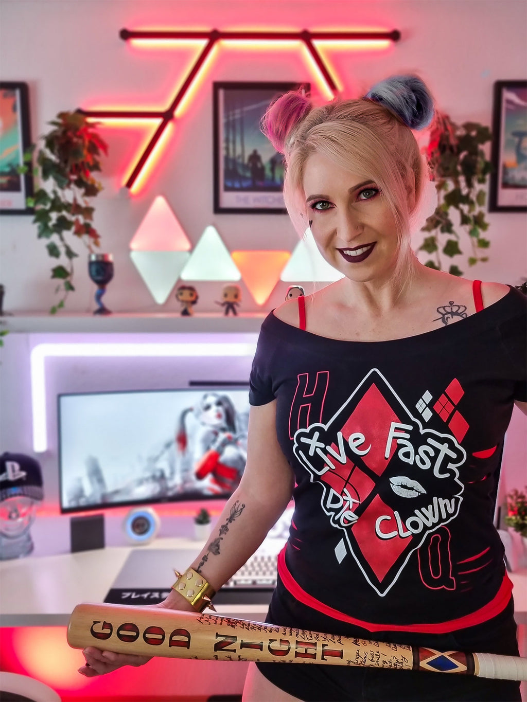 Produktbild Harley Quinn - Live Fast Die Clown 2i1 T-shirt Dam