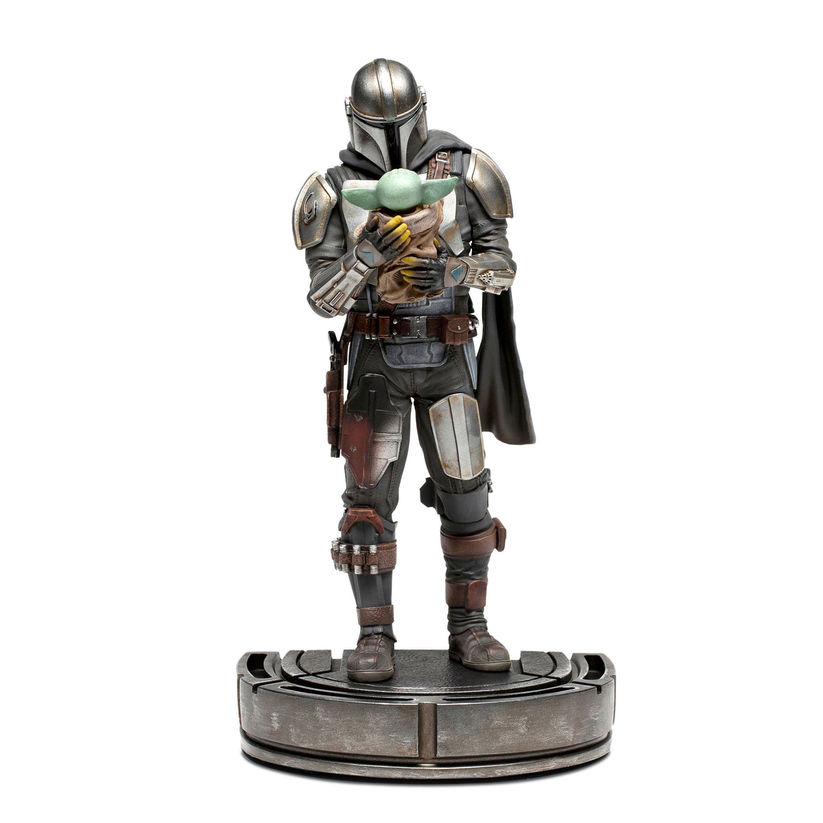 Produktbild Mando med Grogu BDS Art Scale Deluxe Statuett - Star Wars The Mandalorian