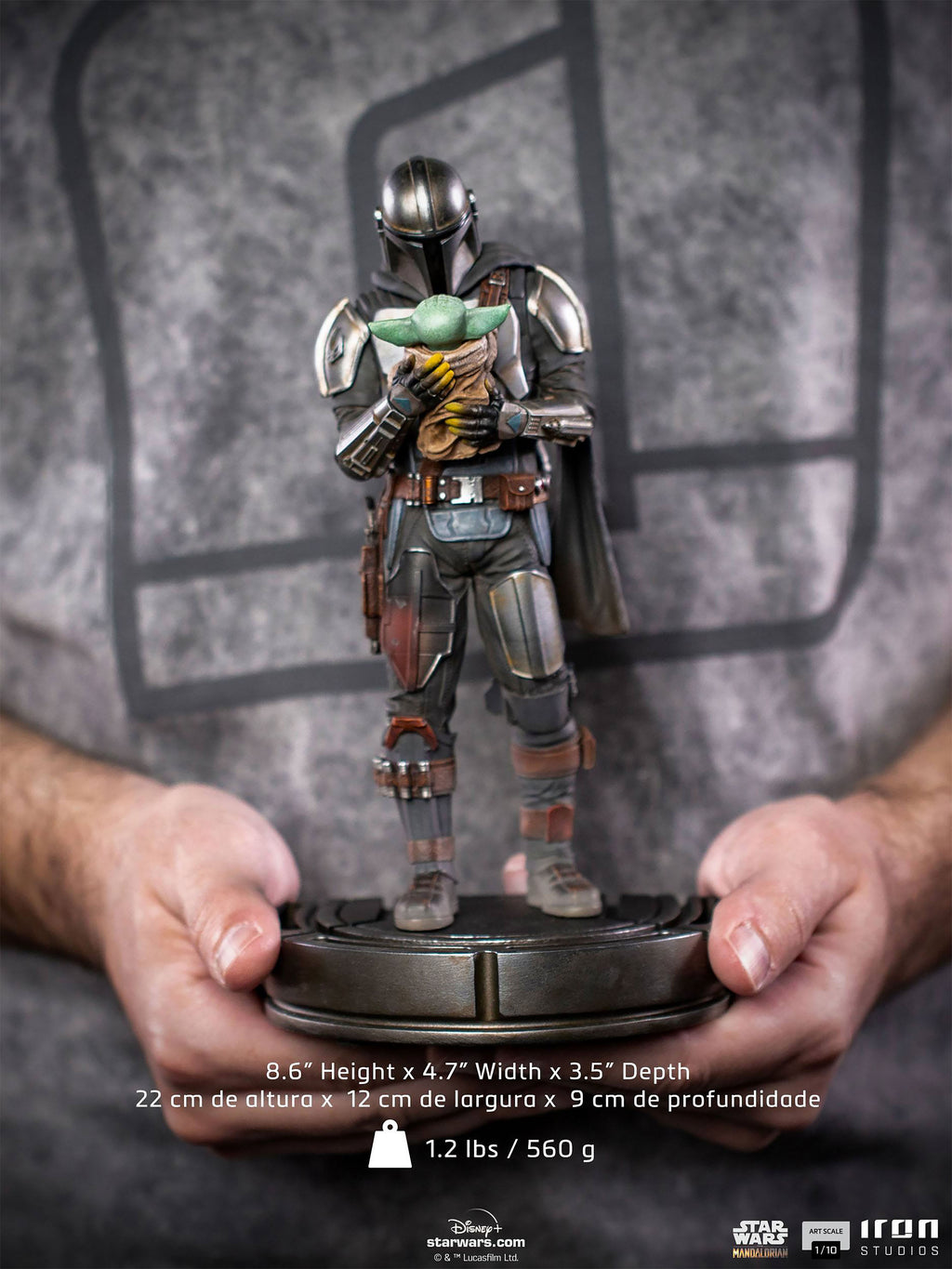 Produktbild Mando med Grogu BDS Art Scale Deluxe Statuett - Star Wars The Mandalorian