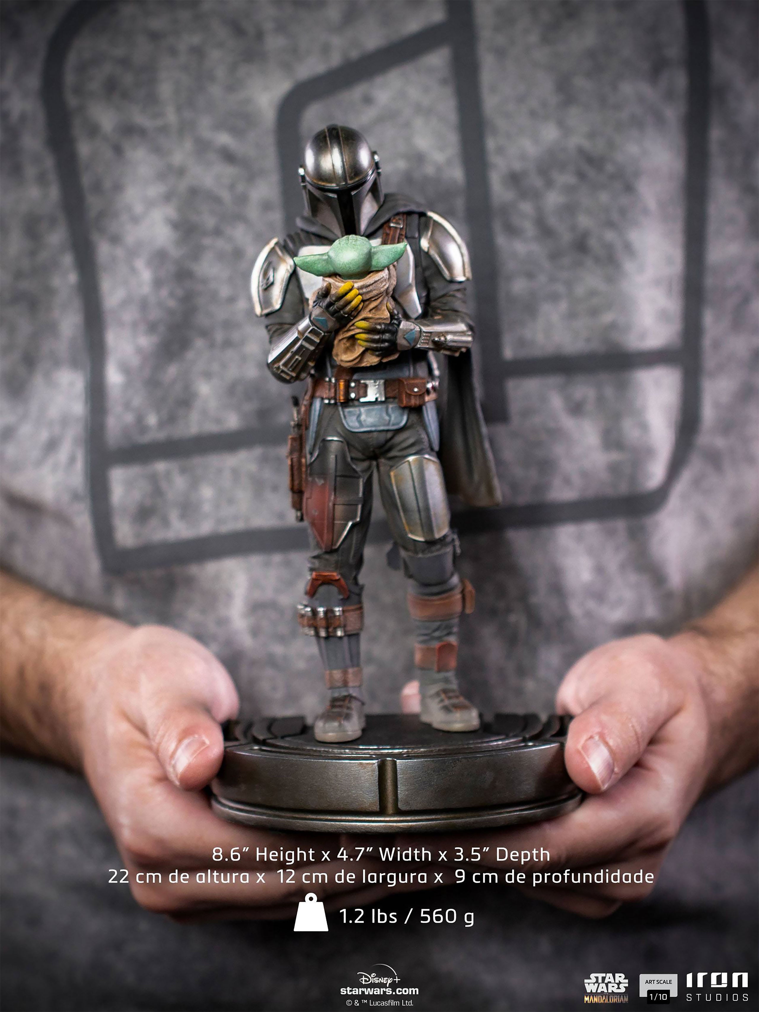 Produktbild Mando med Grogu BDS Art Scale Deluxe Statuett - Star Wars The Mandalorian