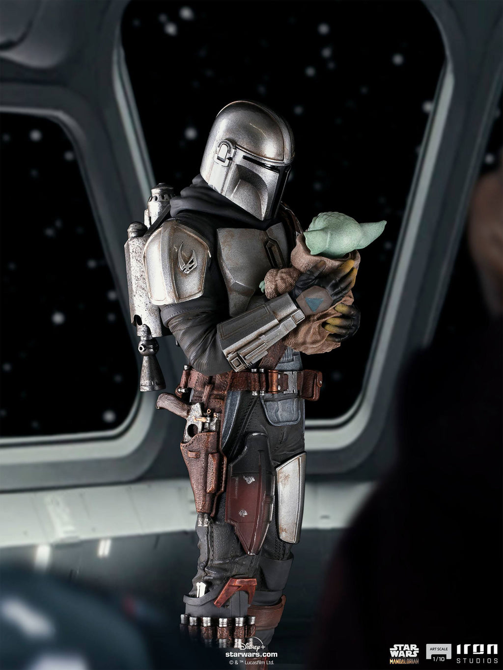 Produktbild Mando med Grogu BDS Art Scale Deluxe Statuett - Star Wars The Mandalorian
