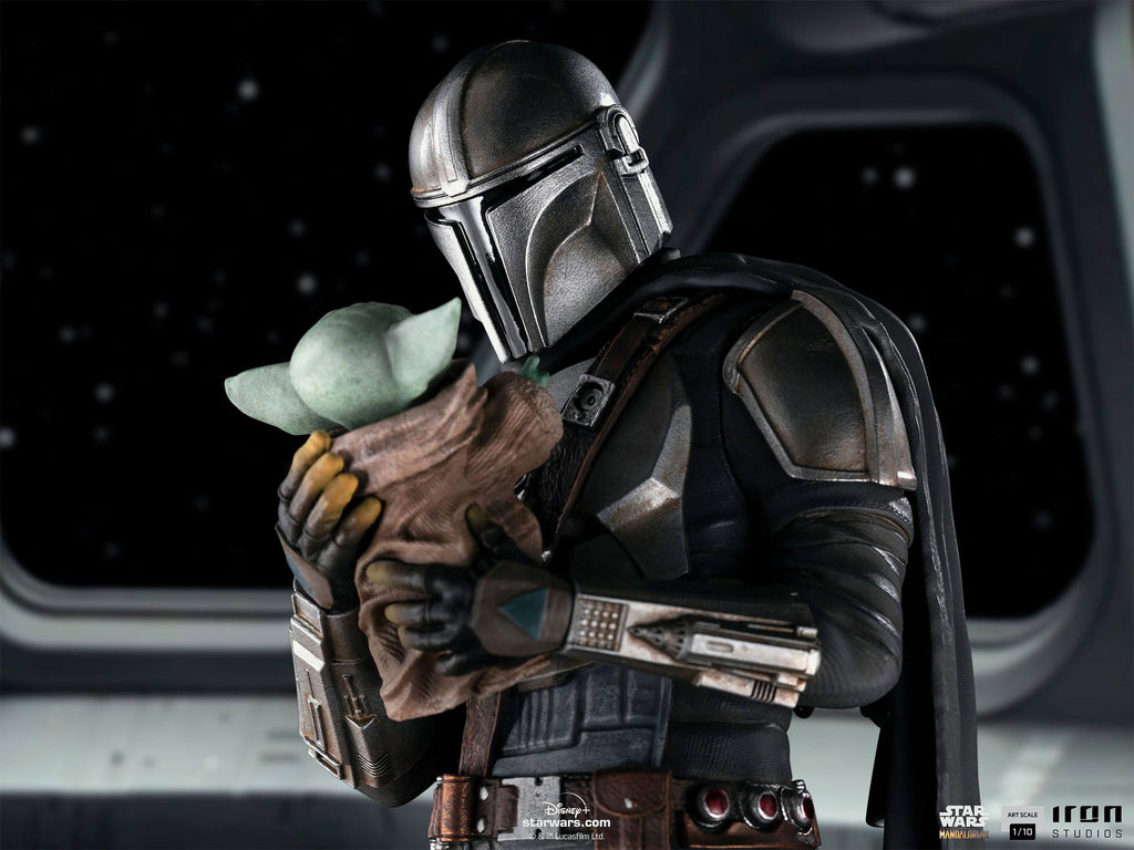 Produktbild Mando med Grogu BDS Art Scale Deluxe Statuett - Star Wars The Mandalorian