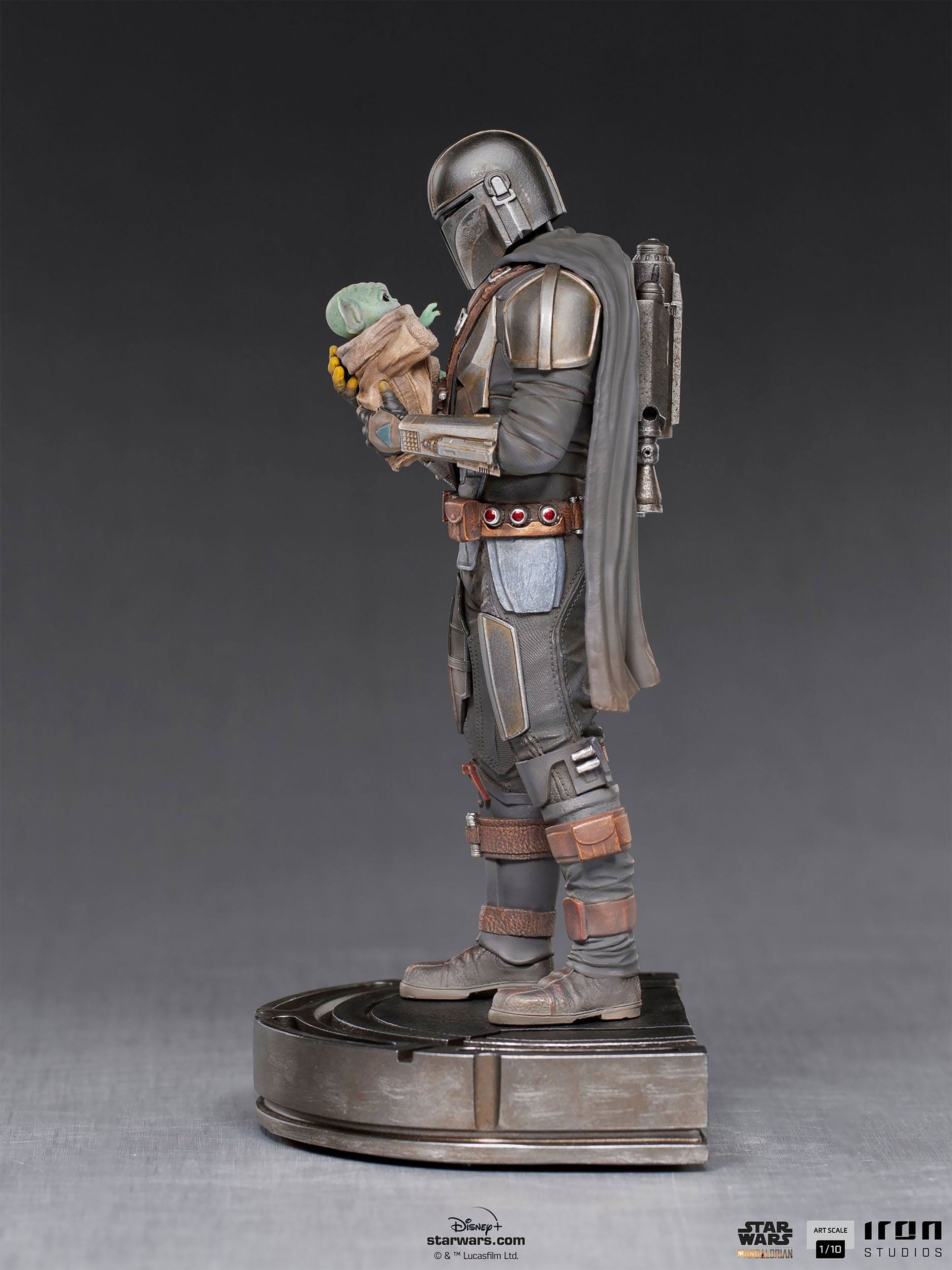 Produktbild Mando med Grogu BDS Art Scale Deluxe Statuett - Star Wars The Mandalorian