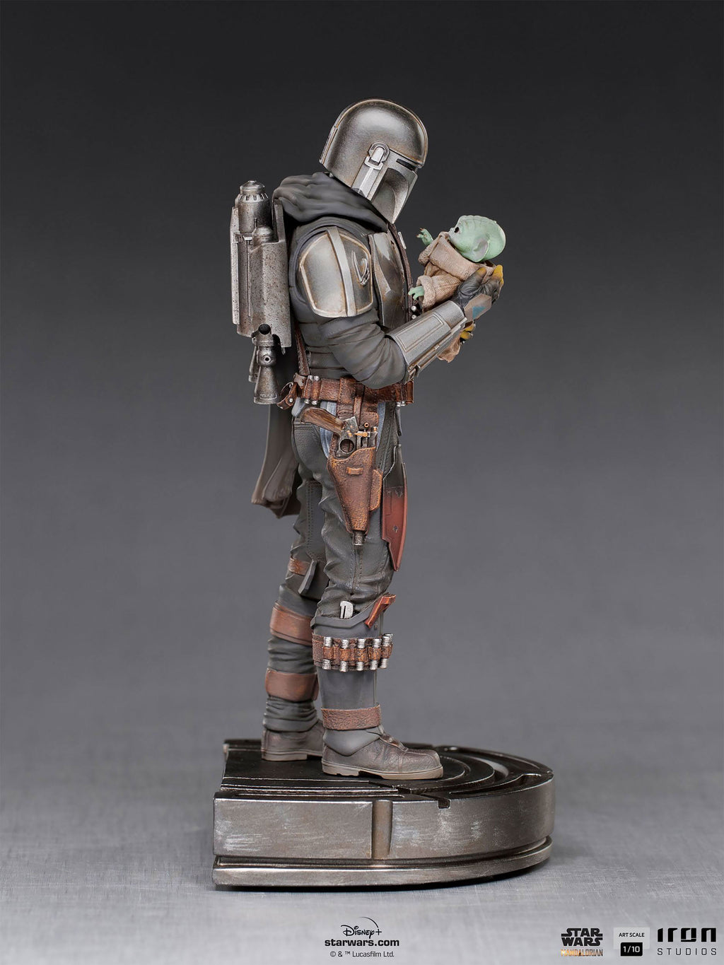 Produktbild Mando med Grogu BDS Art Scale Deluxe Statuett - Star Wars The Mandalorian
