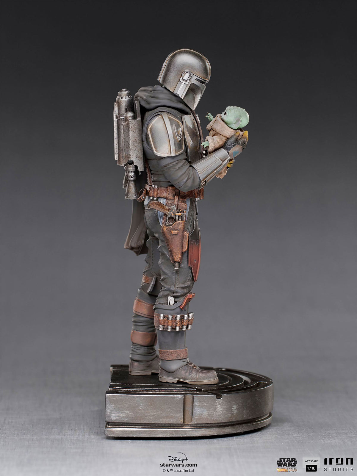 Produktbild Mando med Grogu BDS Art Scale Deluxe Statuett - Star Wars The Mandalorian