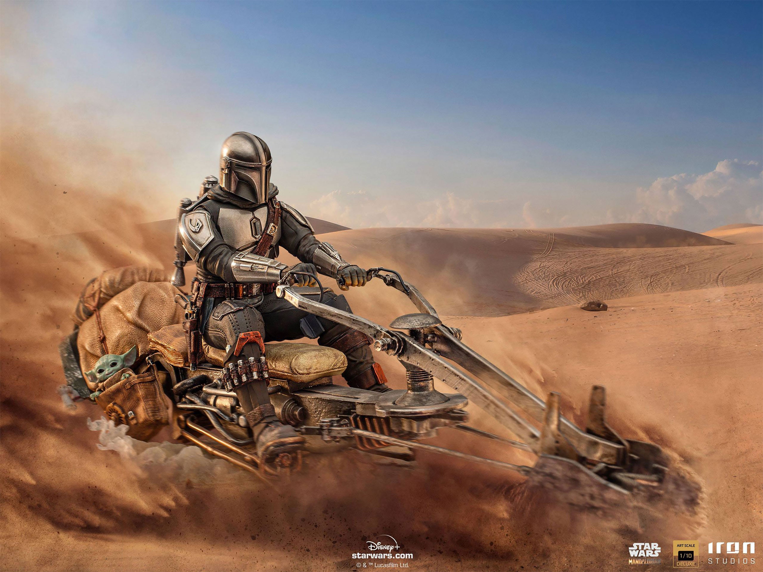 Product image Mando with Speeder BDS Art Scale Deluxe Statue - Star Wars The Mandalorian