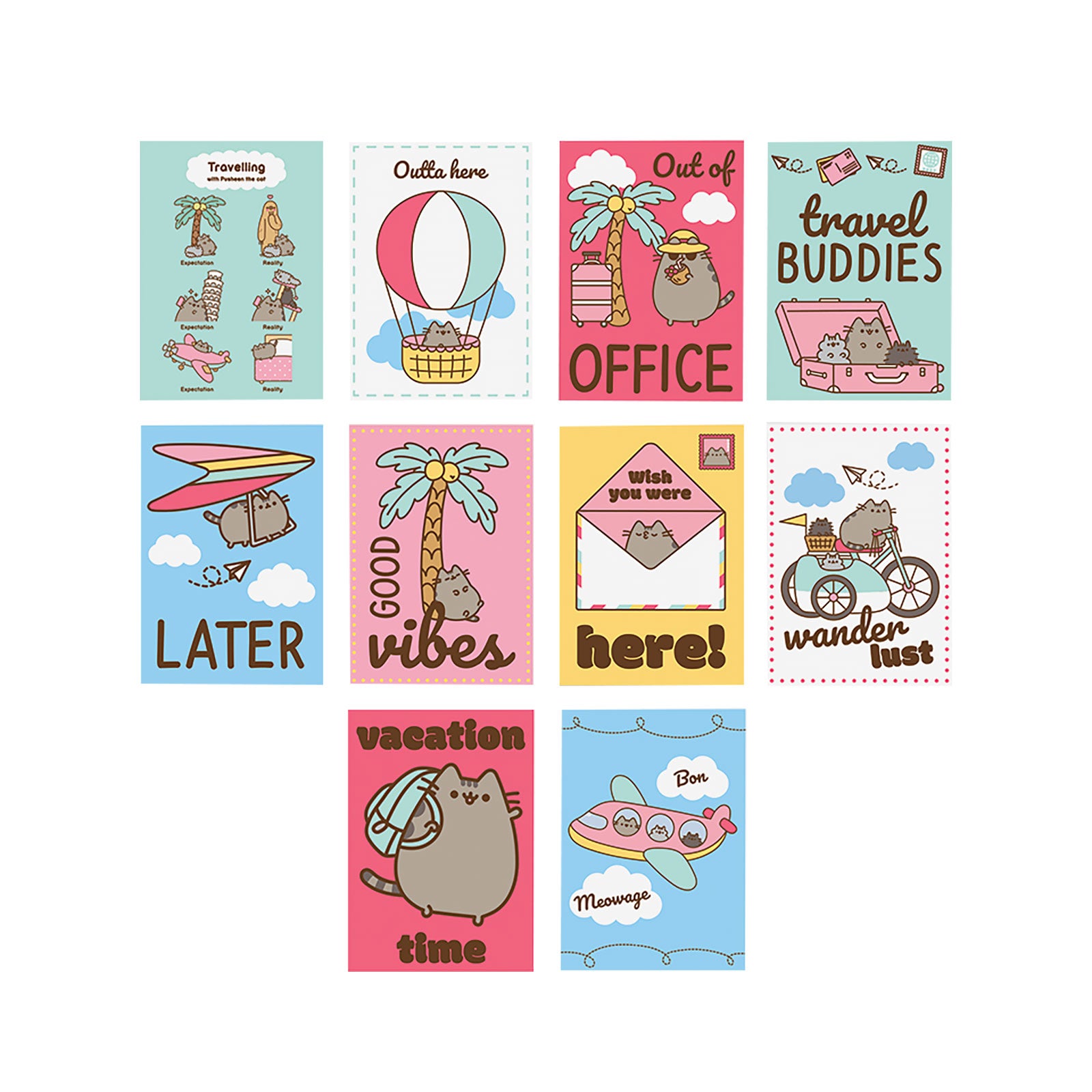 Produktbild Pusheen - Resepostkort 10-pack