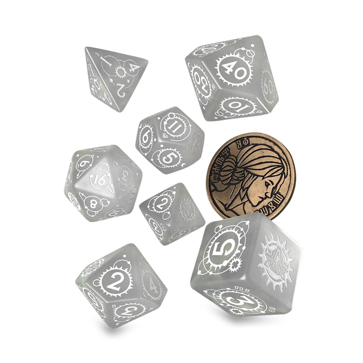 Produktbild Witcher - Ciri Lady of Space & Time RPG Tärningsset 7-delat med Samlarmynt