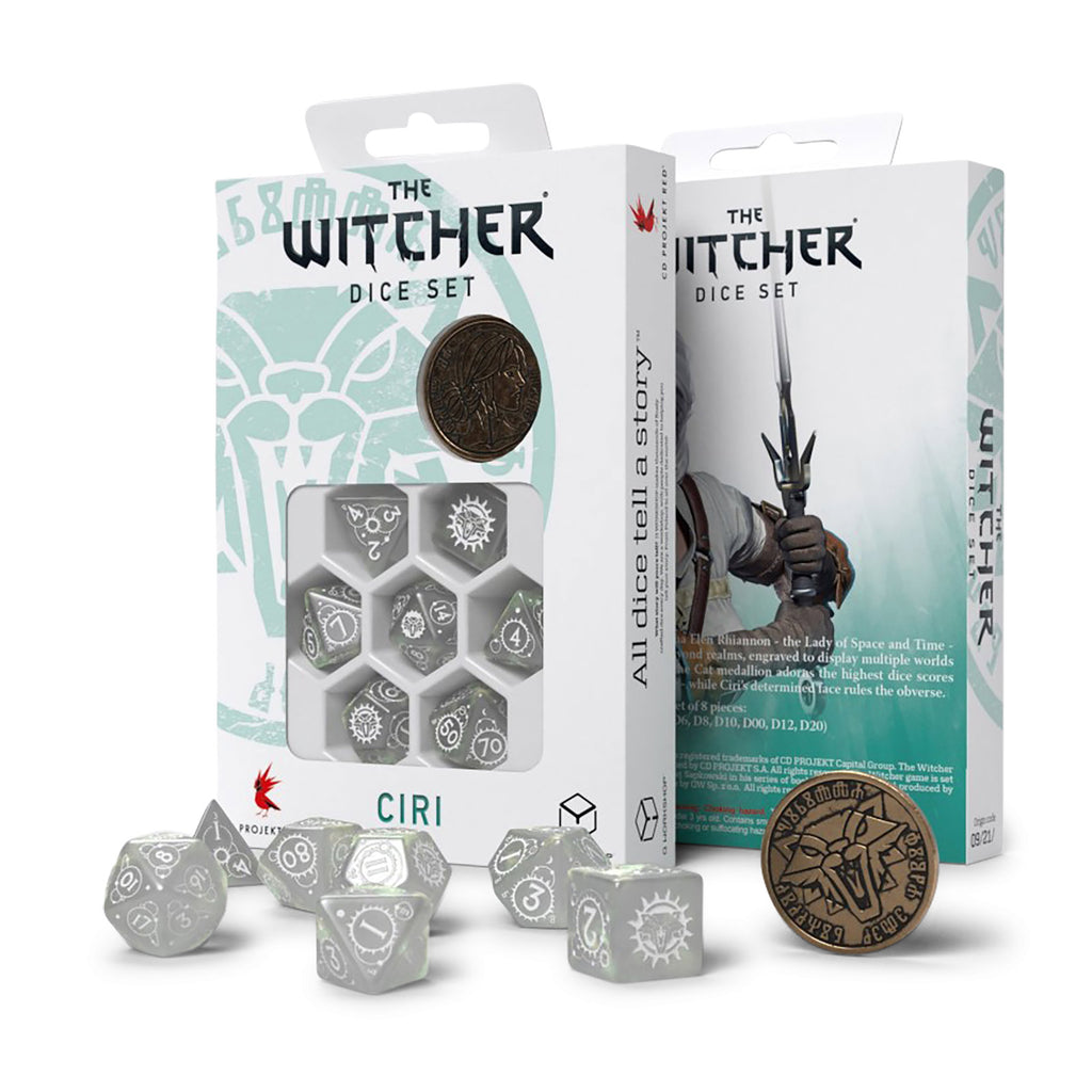 Produktbild Witcher - Ciri Lady of Space & Time RPG Tärningsset 7-delat med Samlarmynt