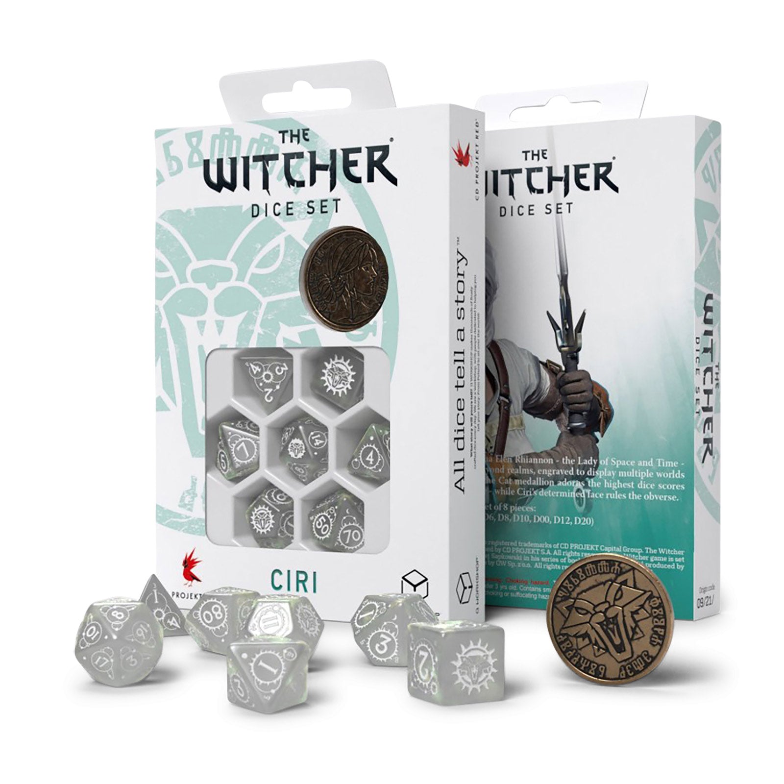 Produktbild Witcher - Ciri Lady of Space & Time RPG Tärningsset 7-delat med Samlarmynt