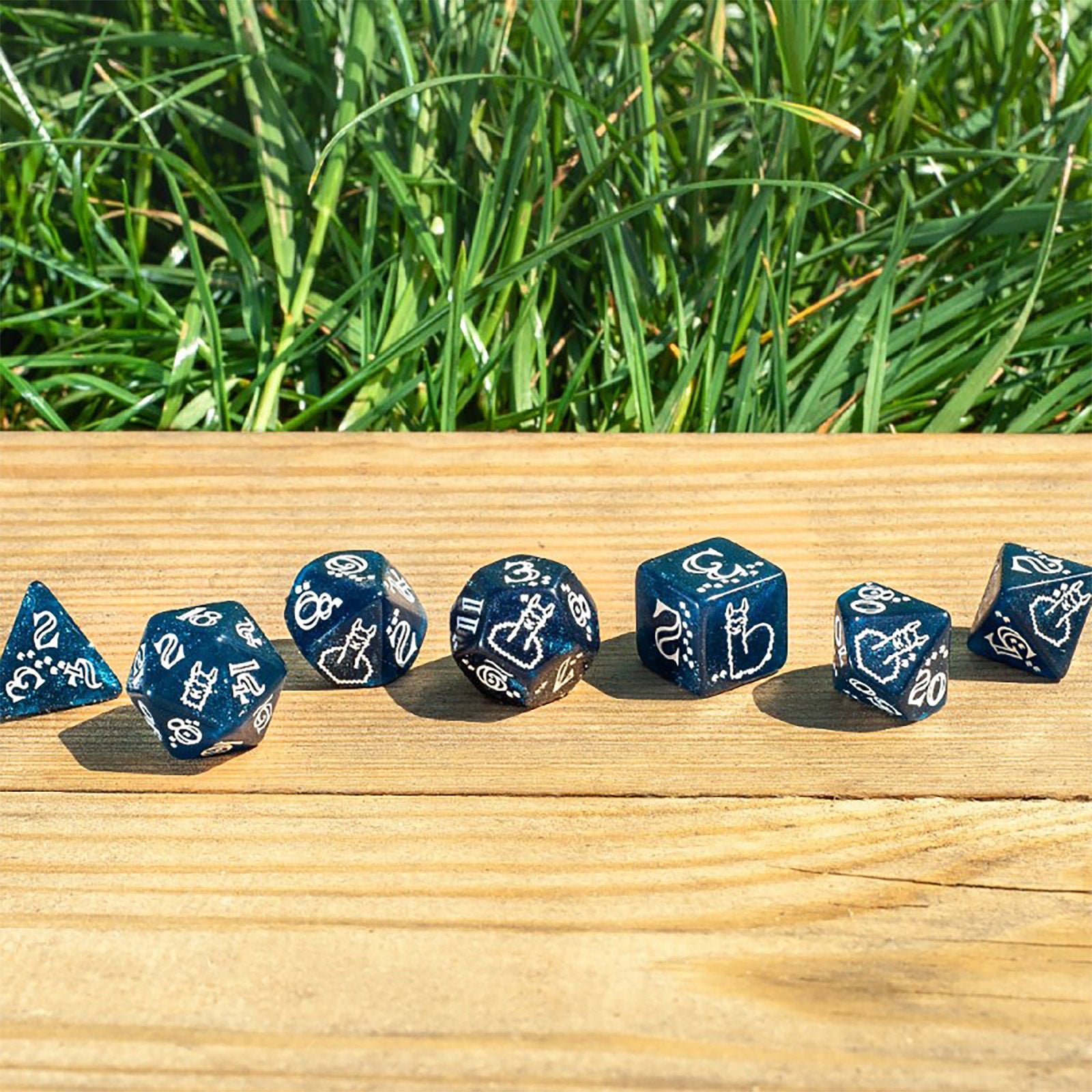 Produktbild Glitter Llama RPG Tärningsset, 7 delar