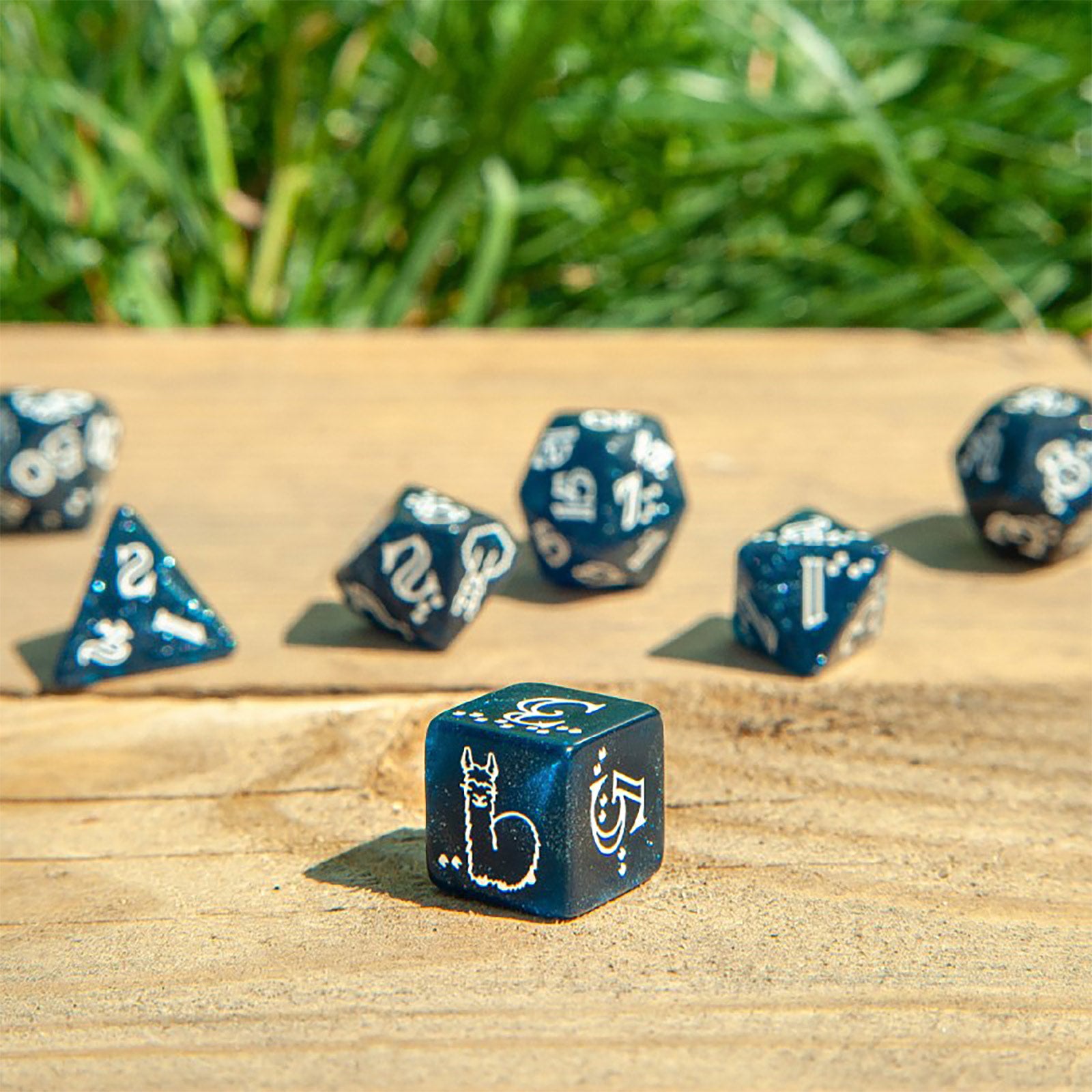 Produktbild Glitter Llama RPG Tärningsset, 7 delar
