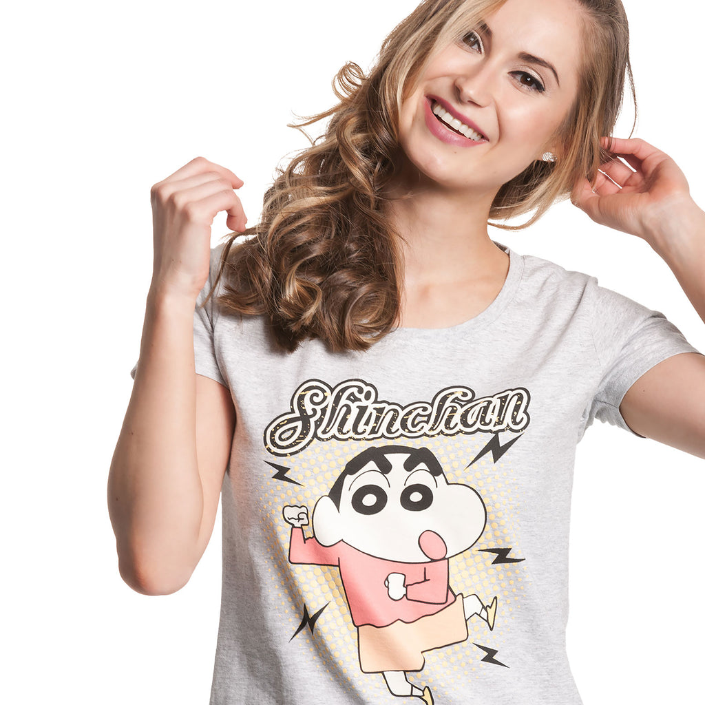 Produktbild Shin-Chan - Dance T-shirt dam grå