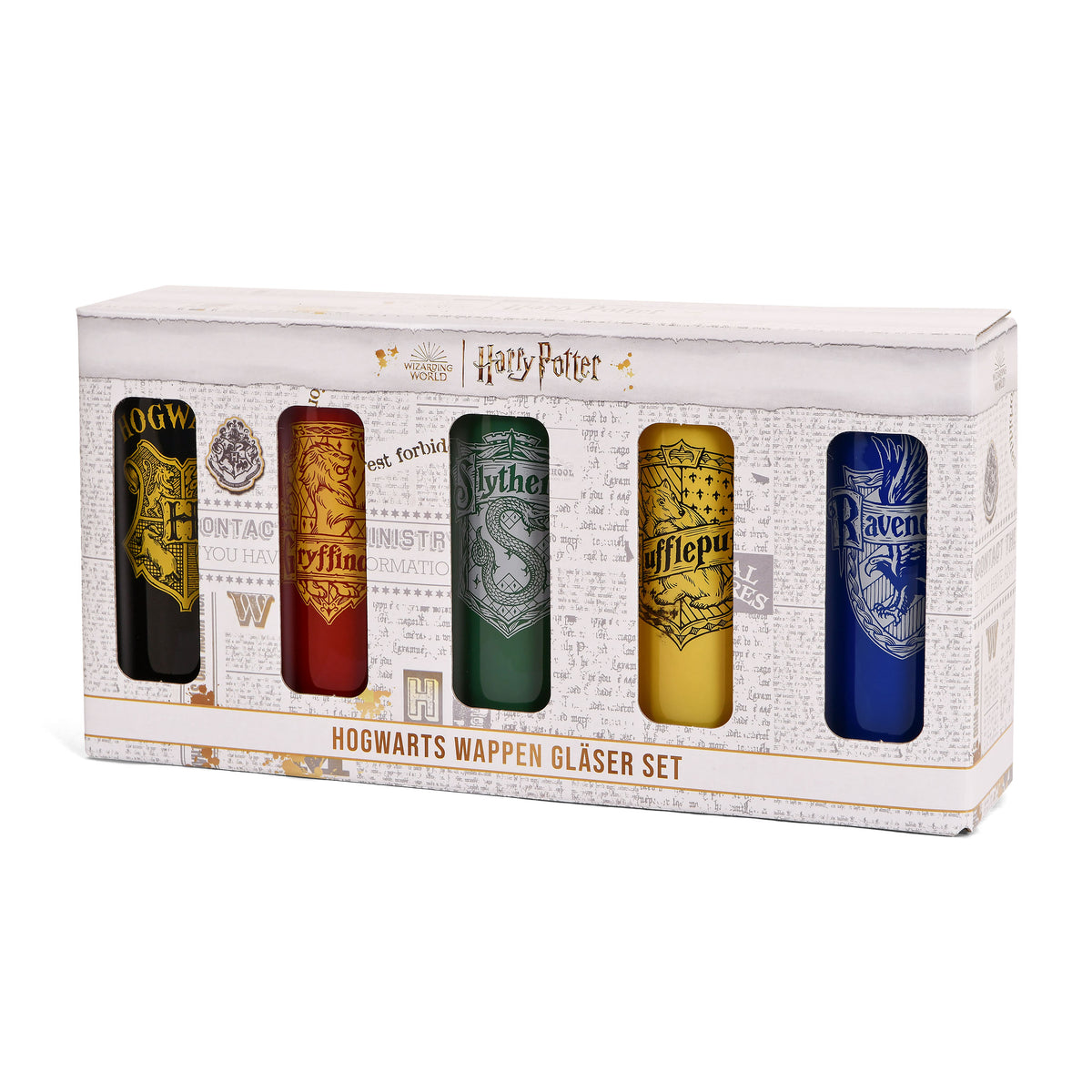 Produktbild Hogwarts hus glas-set 5-delad - Harry Potter