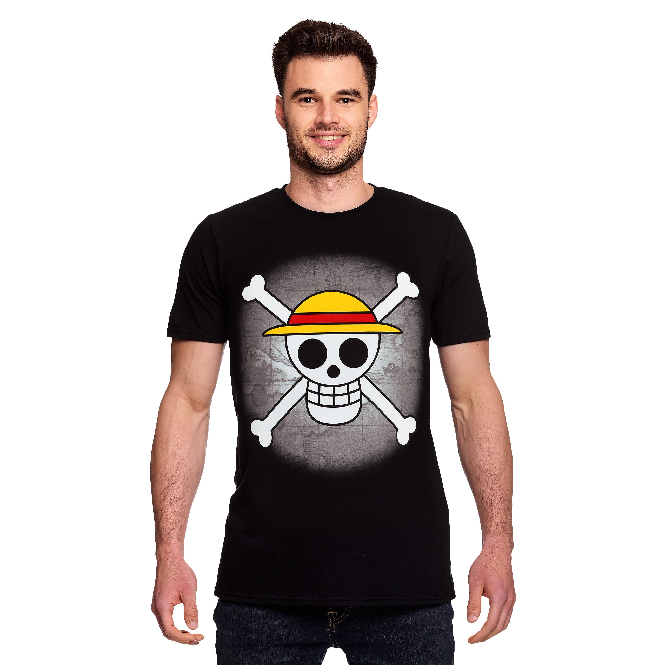 Produktbild One Piece - Svart T-shirt med dödskalle