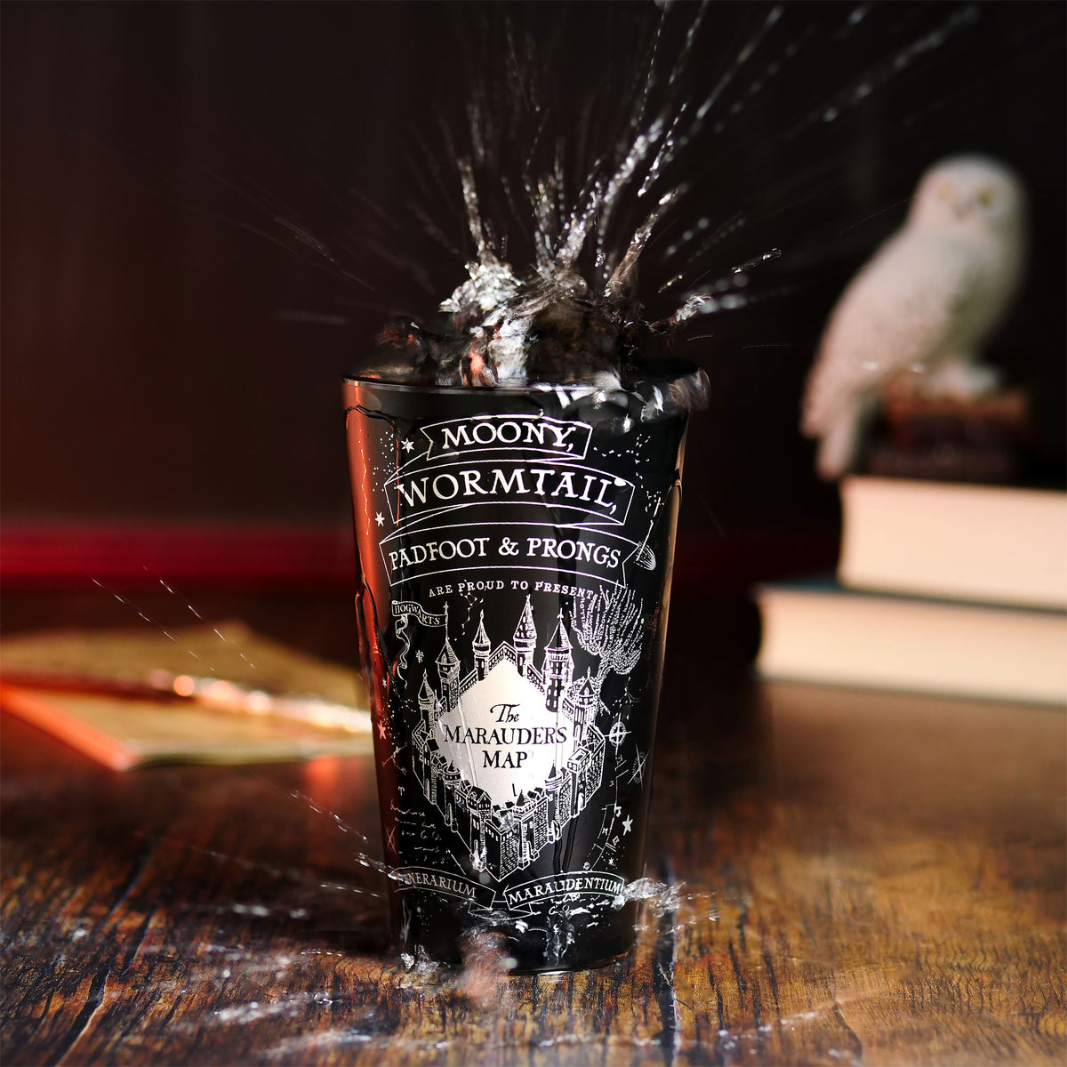 Produktbild Harry Potter - Svart glas med Marodörkartan