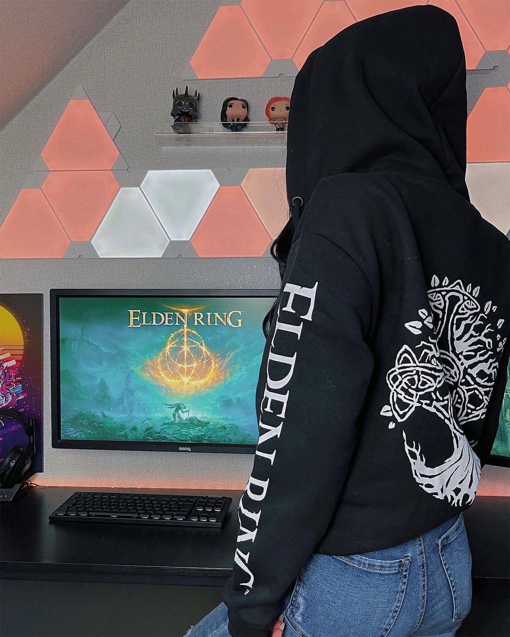 Produktbild Elden Ring - Svart huvtröja med logotyp