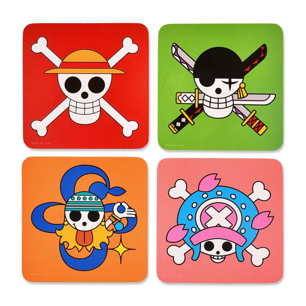 Produktbild One Piece - Skulls Glasunderlägg, 4-pack