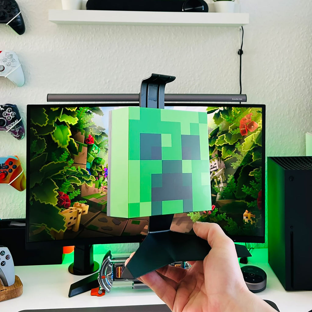 Produktbild Creeper hörlursställ med ljus - Minecraft
