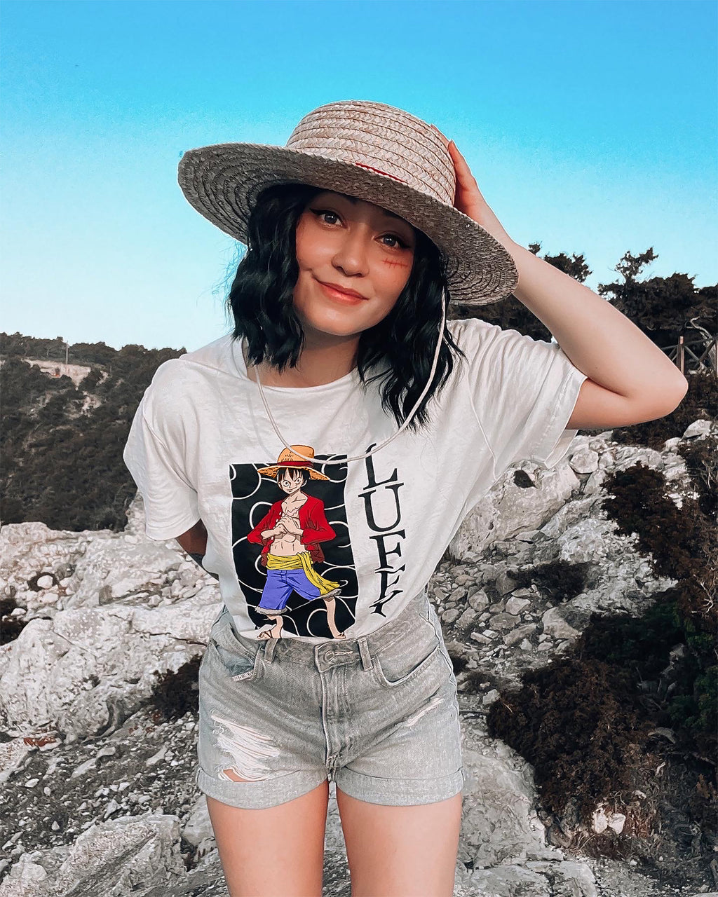 Produktbild One Piece - Luffy T-shirt vit