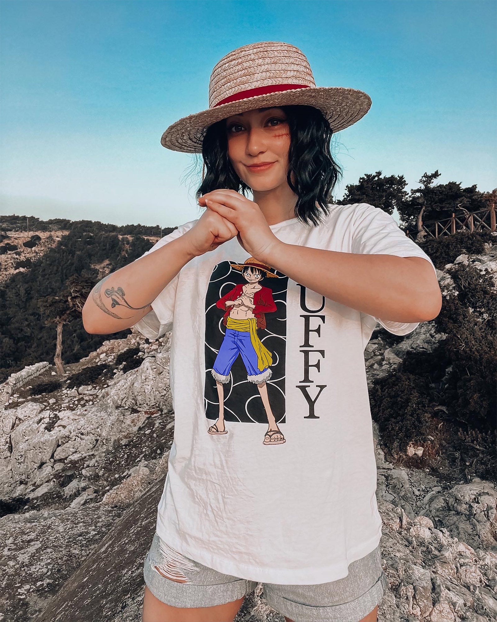 Produktbild One Piece - Luffy T-shirt vit
