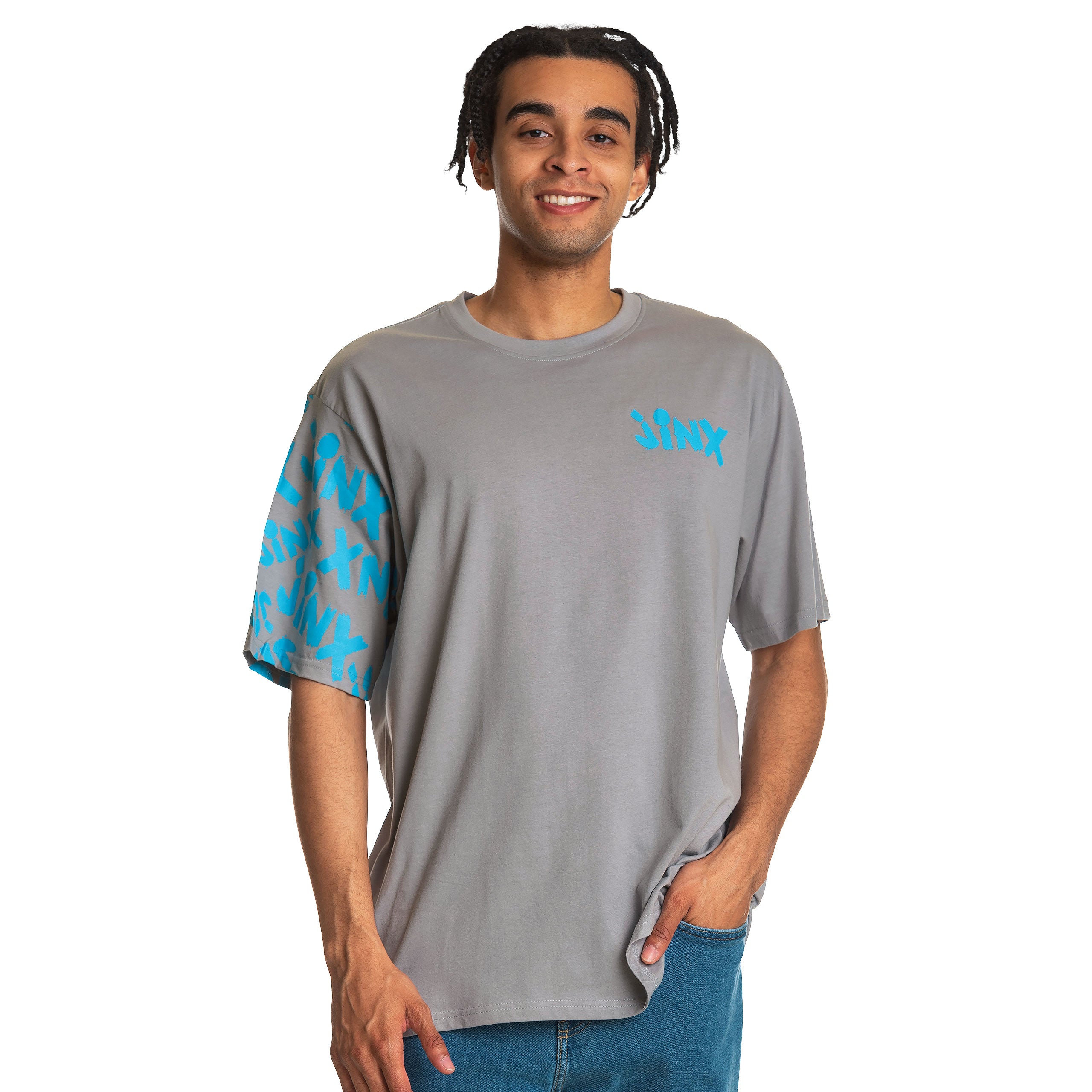 Produktbild League of Legends - Jinx karaktär T-shirt grå