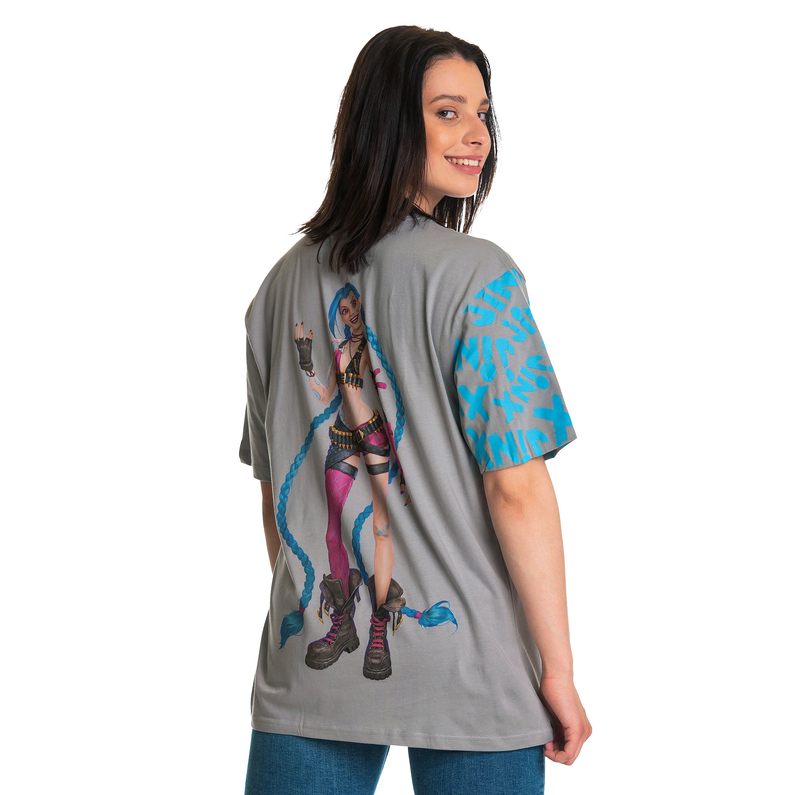 Produktbild League of Legends - Jinx karaktär T-shirt grå